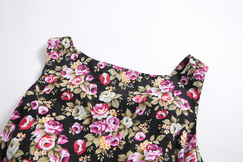 Retro Rockabilly 50s 60s Swing Vintage Dress Casual Print Floral Polka Dot Dress