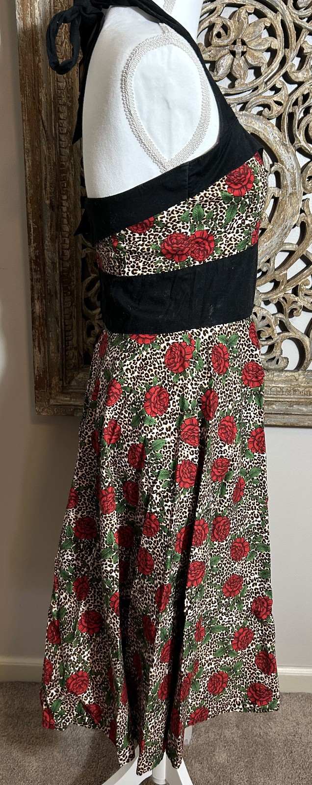 HELL BUNNY Rose Rockabilly Swing Dress Medium