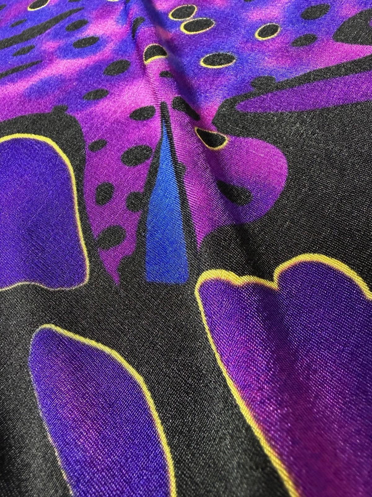 Vintage 90’s Jostar XL Vibrant Abstract Butterfly Slinky Maxi Dress Travel