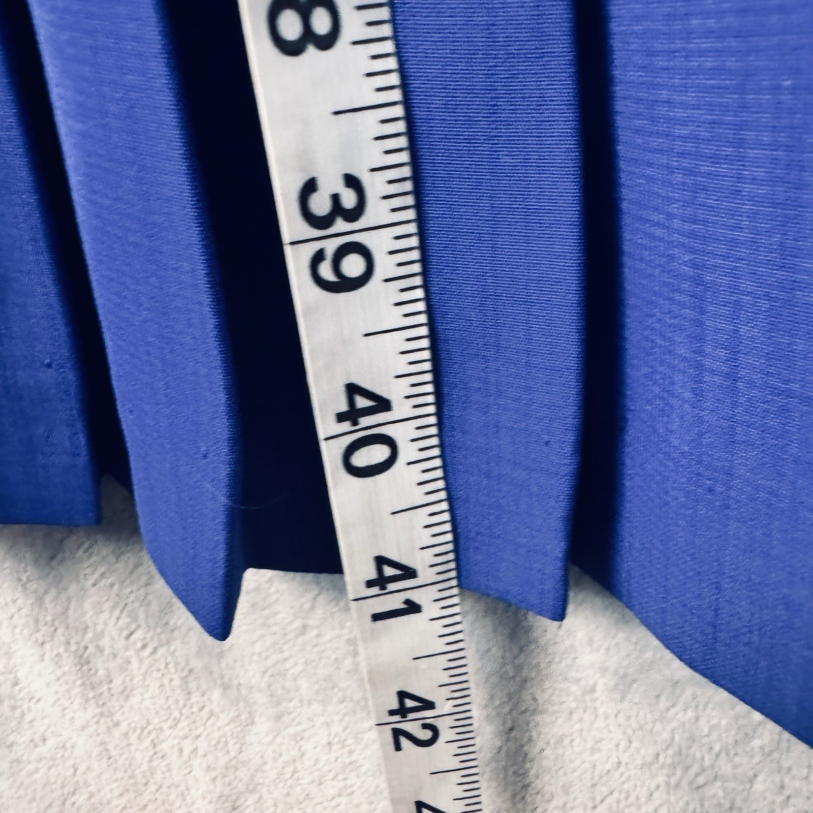 Leslie Fay Pleated Dress Women 12P Blue Vintage 80s Belted Midi Career