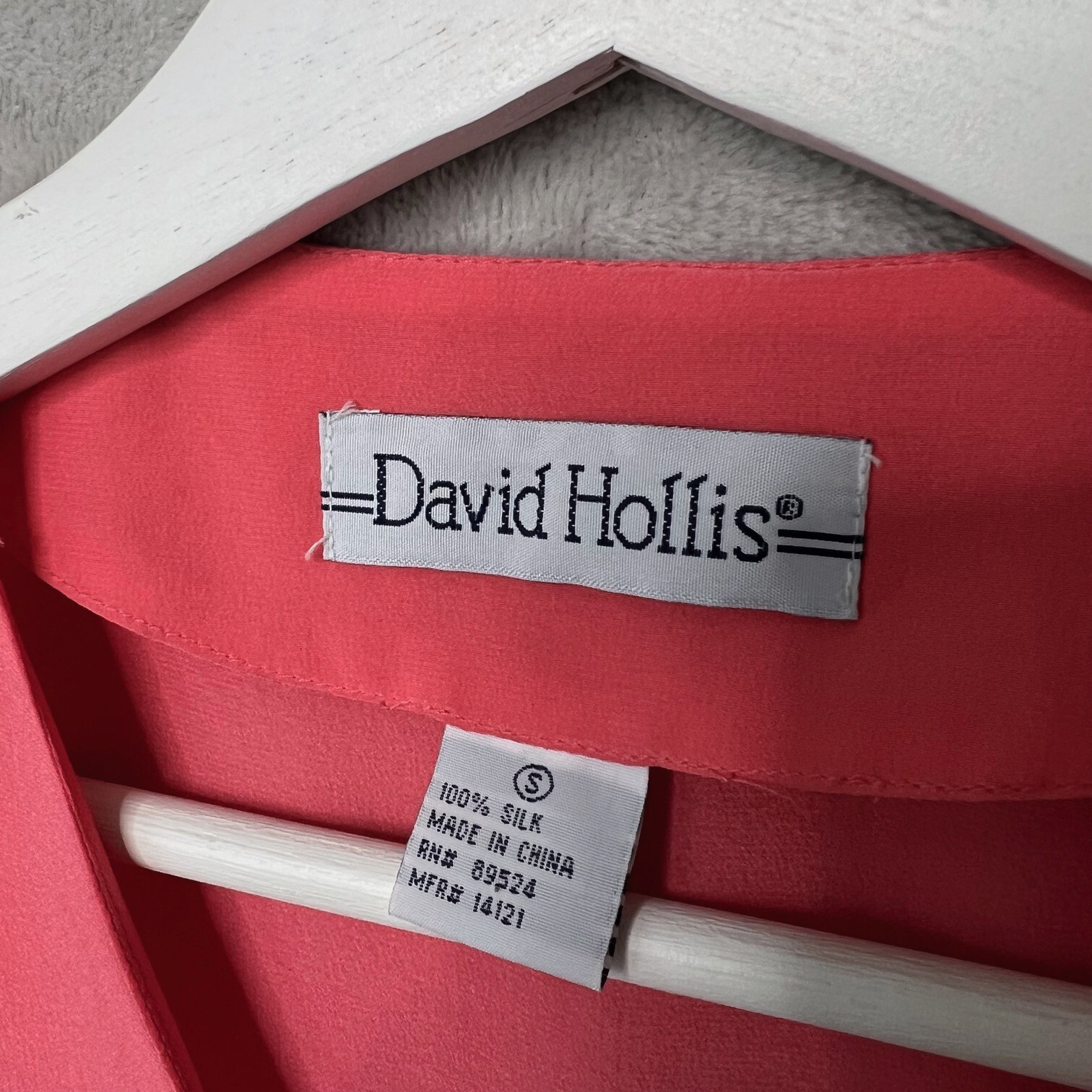David Hollis Silk Top & Shorts Set 2 Piece Womens Small Coral Pink 90s y2k