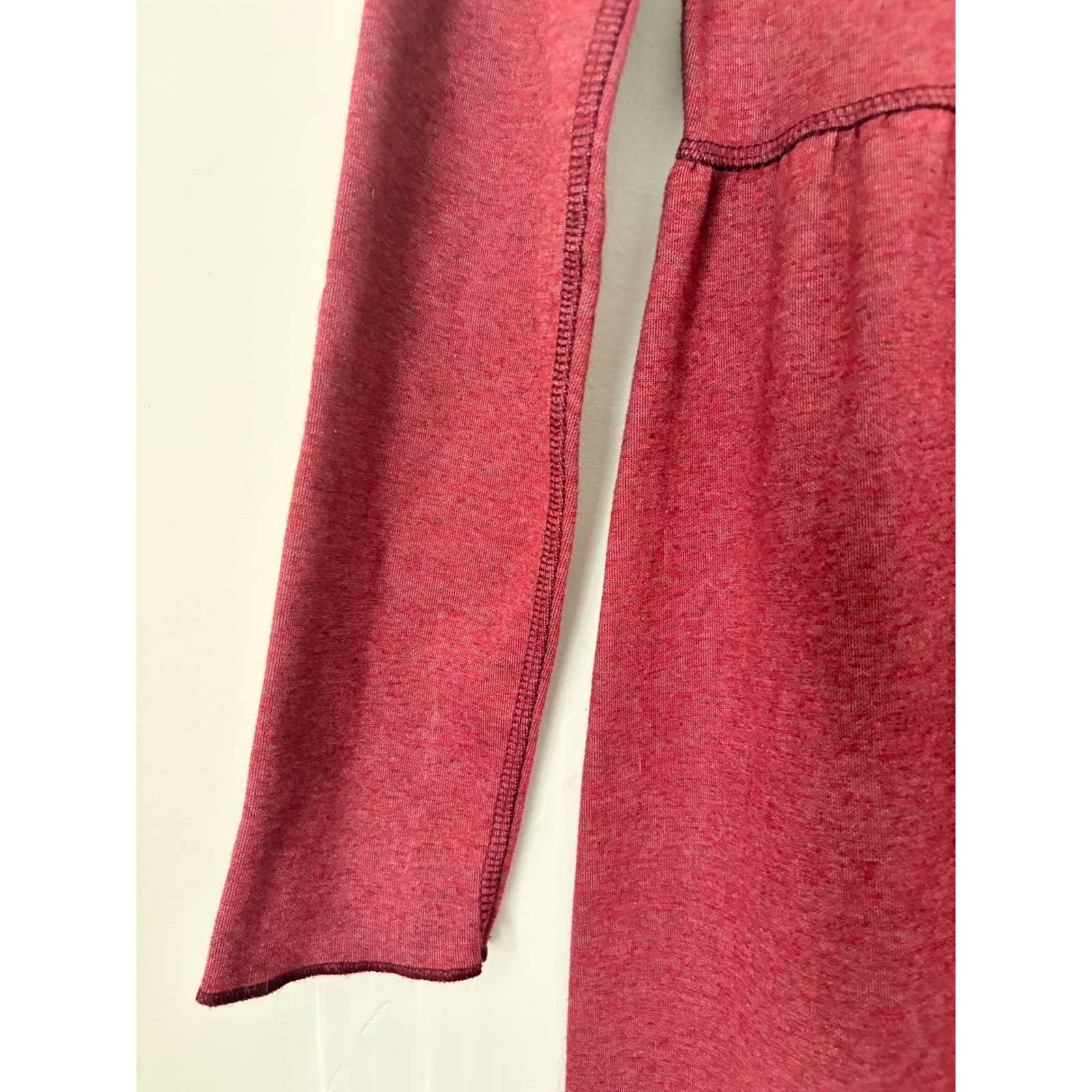 Vermont Country Store Comfort Knit Reversible Dress Burgundy Green Sz XS
