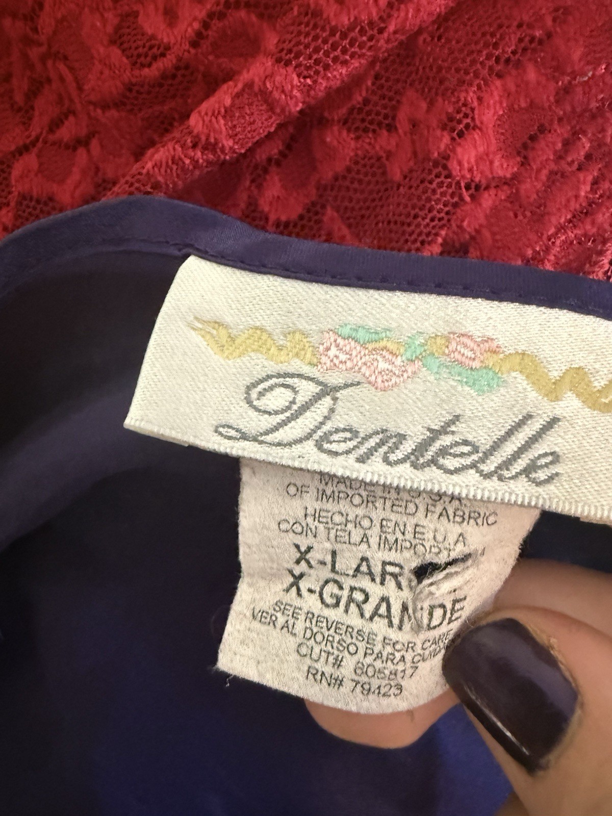 VTG Dentelle Purple Sleep Dress Nightgown