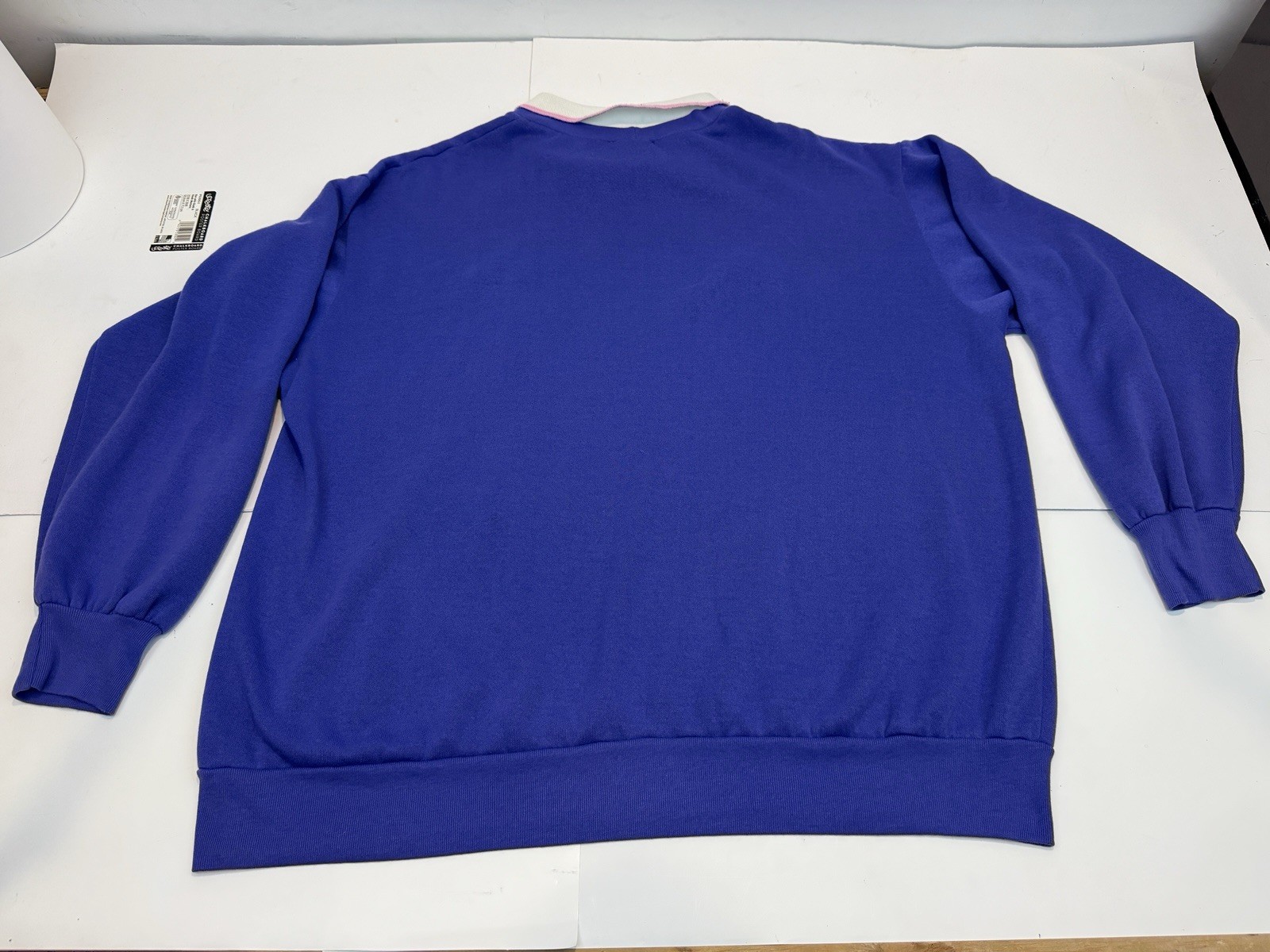 Vtg Quips Purple CAT Kitten Sweatshirt Collared 80’s 90s Granny Sz Med/large