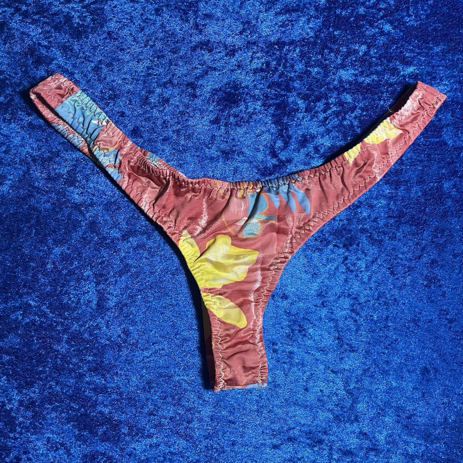 Vintage Thong Panties XXL High Cut Panties Floral Nylon No Tag