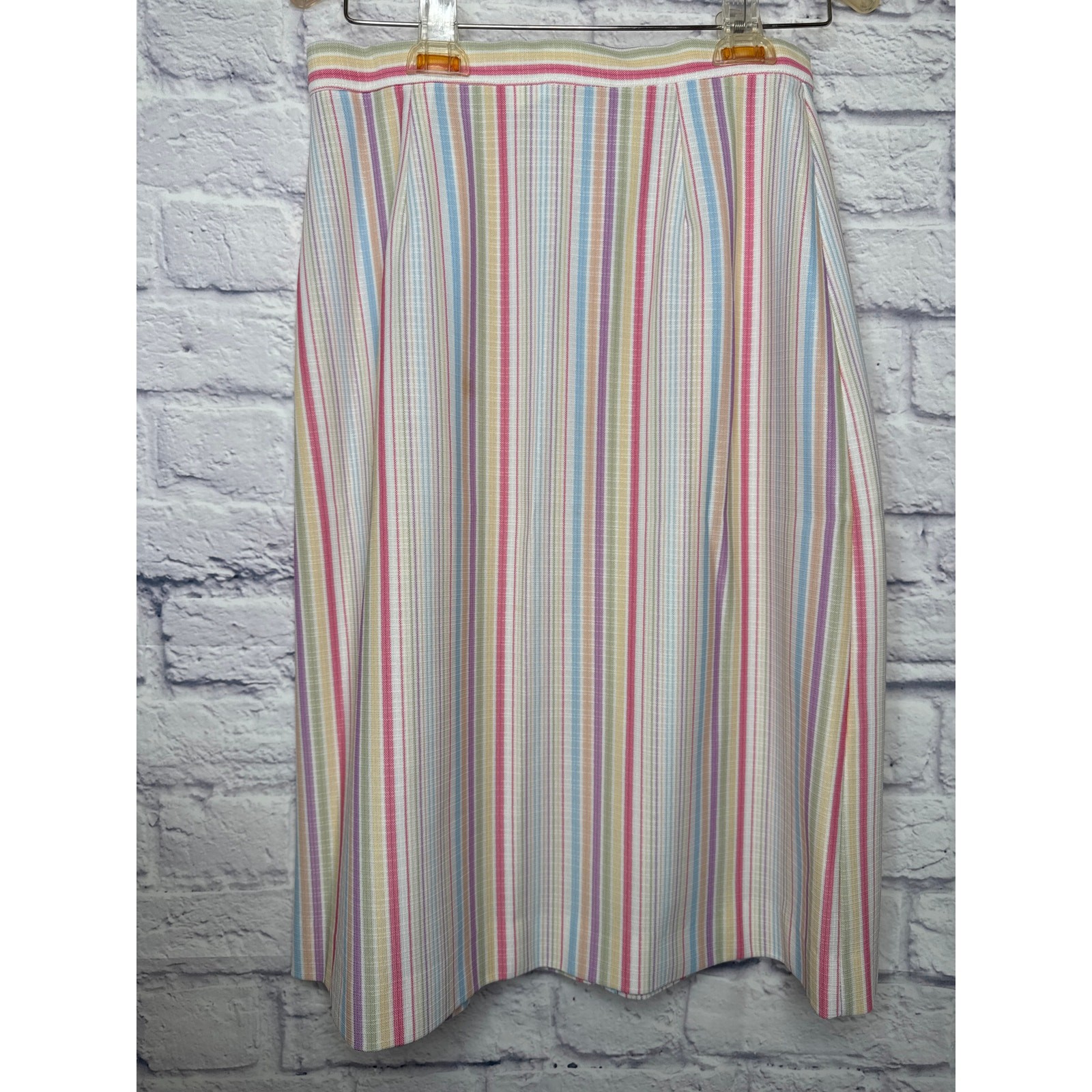 Ko Ko Knits Vintage Women’s 2 Piece Multicolor Striped Skirt Suit Size 8