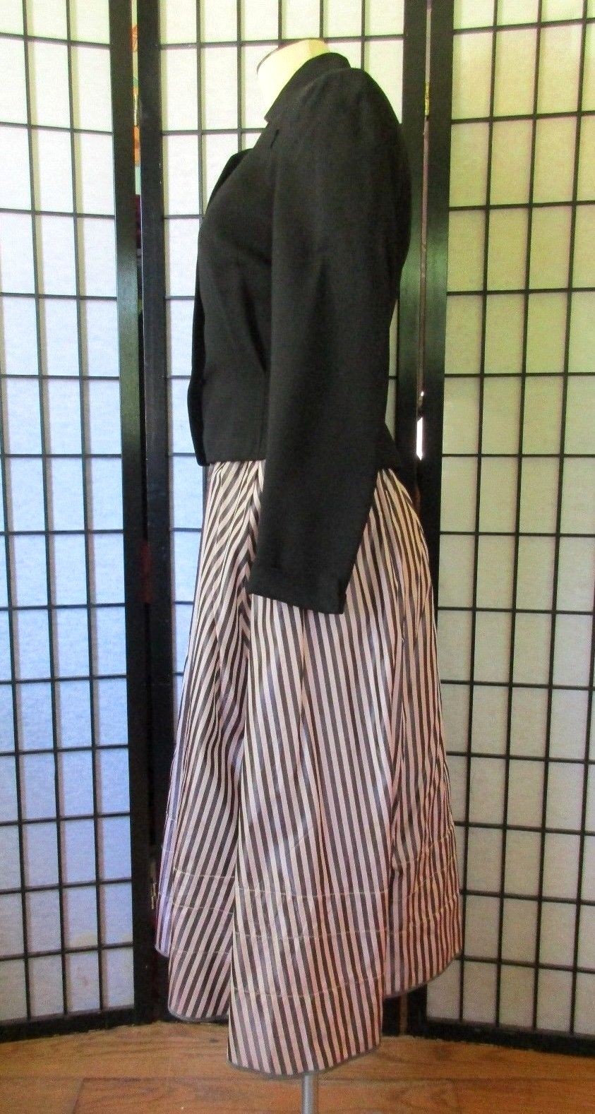 Vintage 1940s 1950s Skirt Suit Jacket Jameshire Black Pink 34 Bust New Look Slip