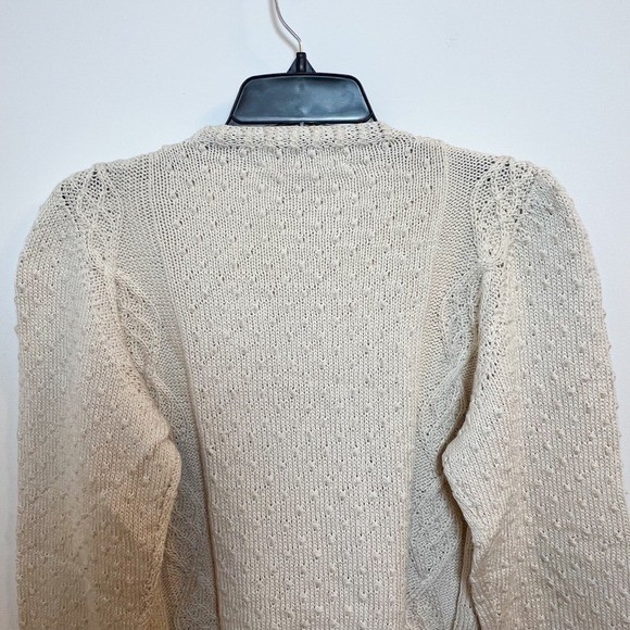 Cotton Cable Knit Sweater Cream Cottagecore
