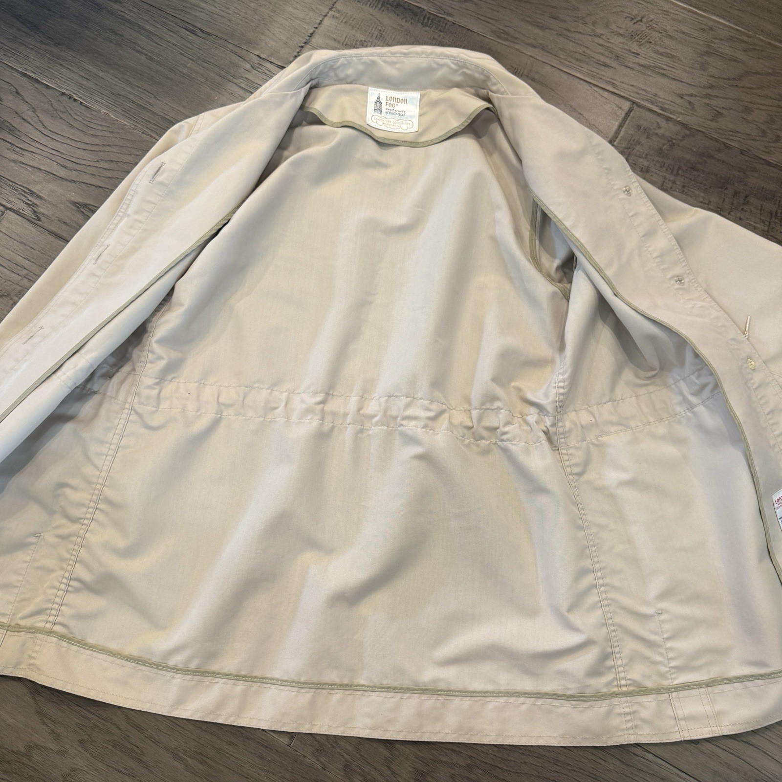 Vintage 70s London Fog Weatherwear Trench coat Jacket 14 Drawstring Lightweight
