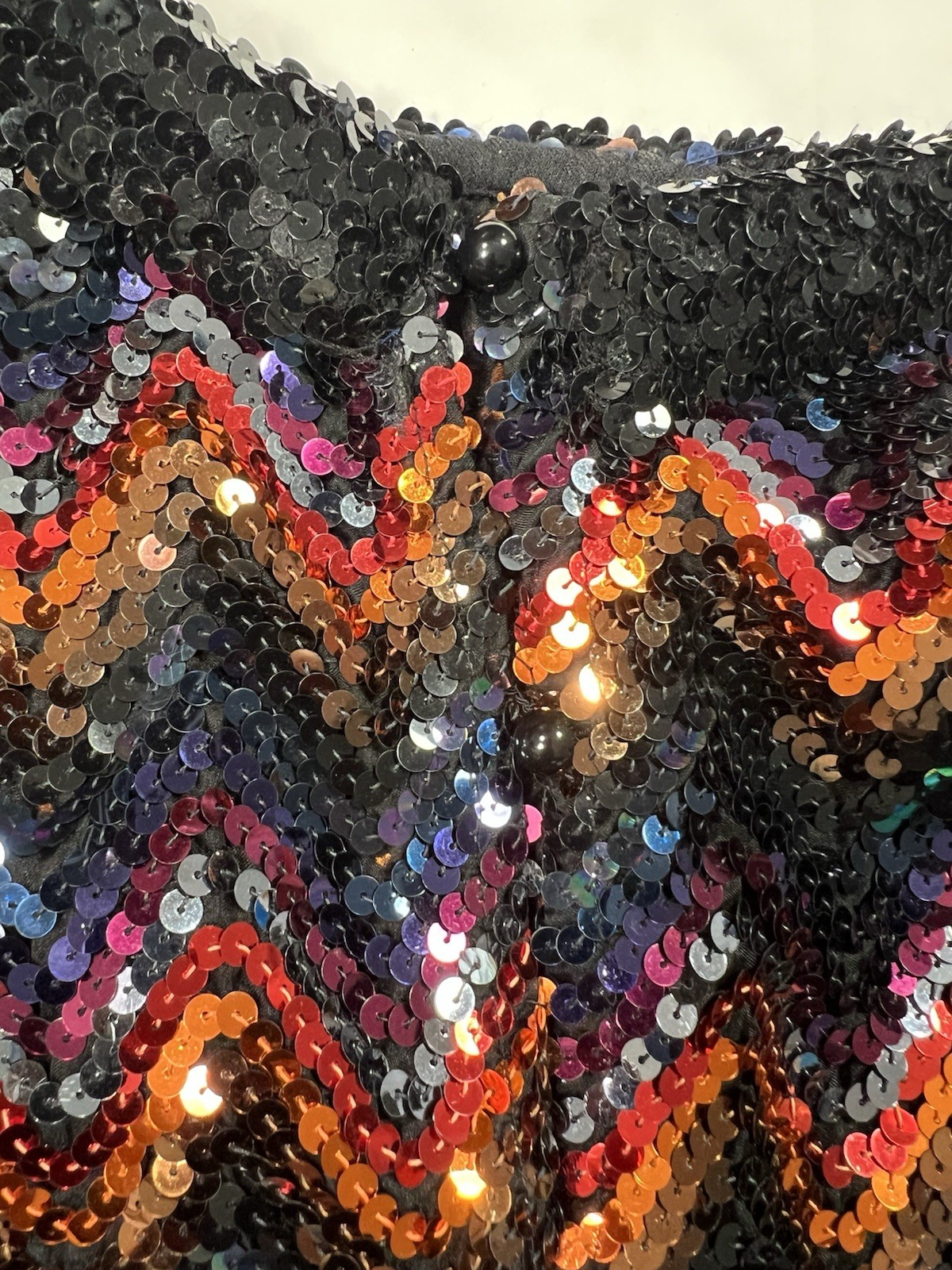 Vintage Womens S/M 70s BRIGHT COLOR Sequin Top Dolman Sleeves Disco Glam/ READ