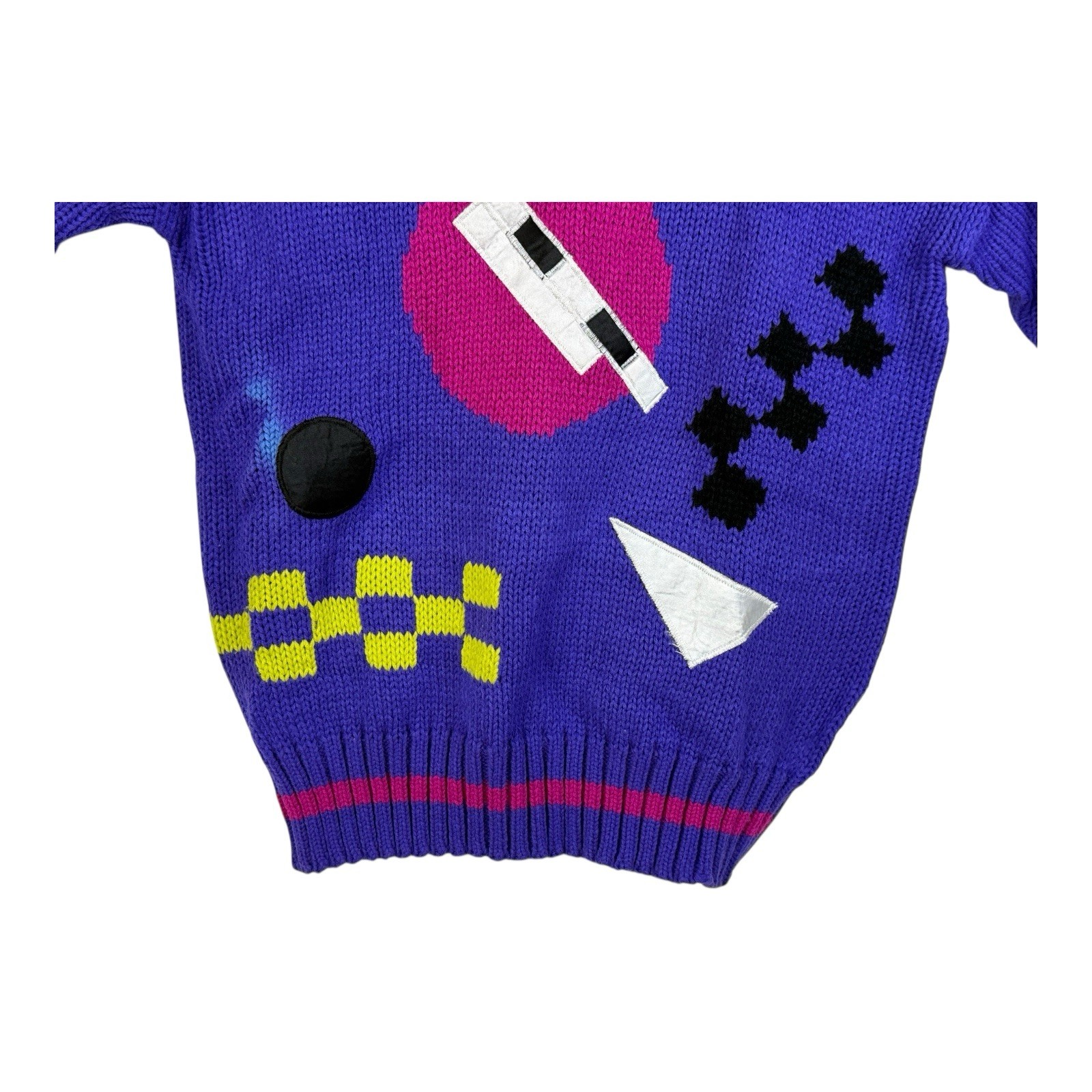 Vintage Spice Of Life Sweater Women’s Large Colorful Knit 80s Pullover Retro
