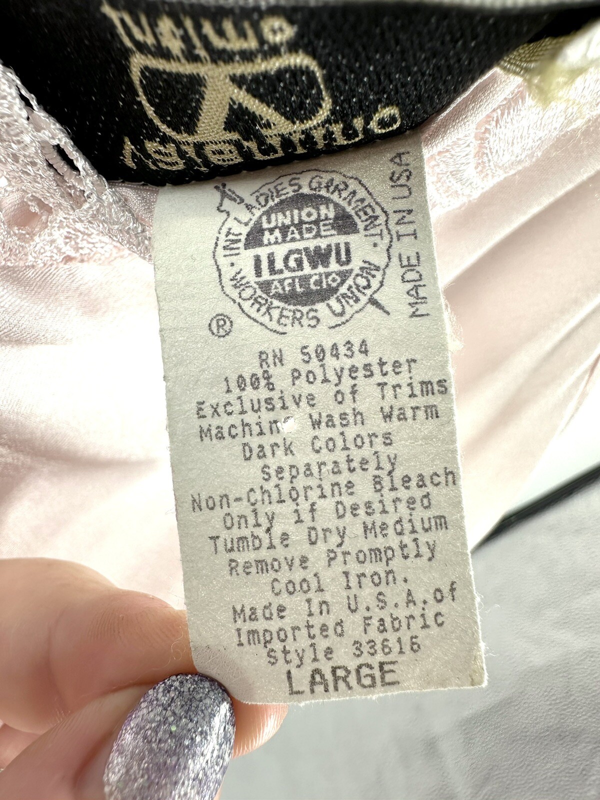 Vintage Valentino Slip Dress Womens Large Satin Maxi Nightgown Lace Ethereal