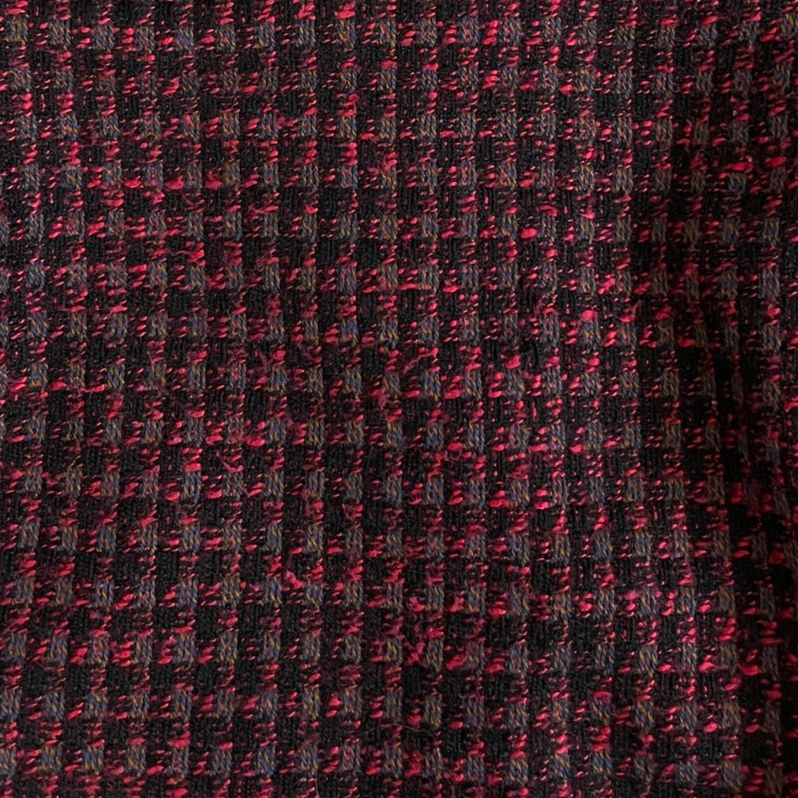 Vintage Pink Tweed Pencil Skirt Size Small 28″ Waist 1980s Woven Wool/Silk Blend