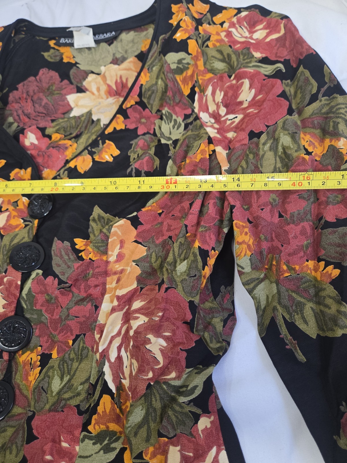 Vtg 80’s Boho Sz 4 Designer BARBARA BARBARA Floral Indie Buttons Dress Retro