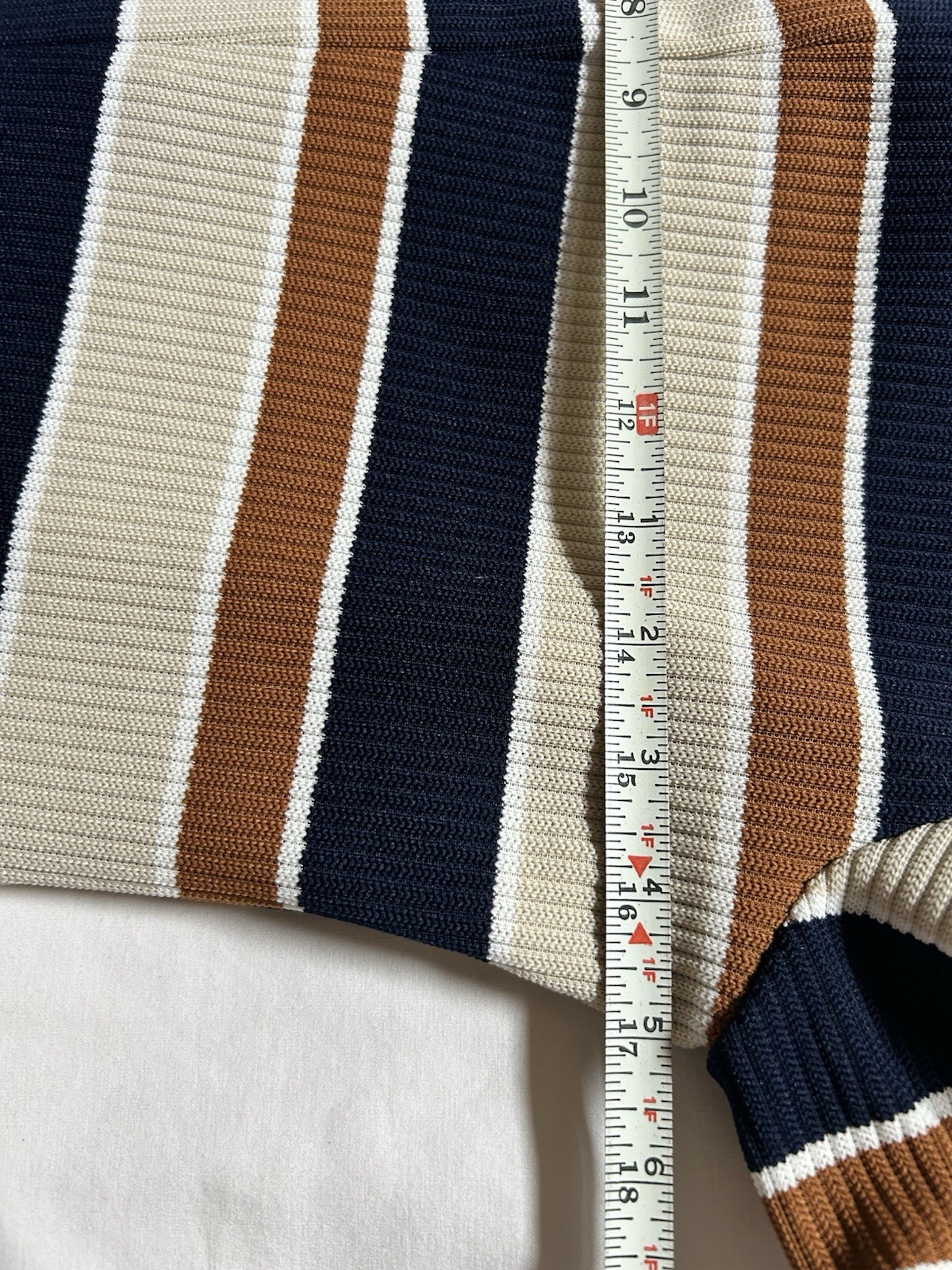 ILGWU Vintage 70s 80s Knits Sheath Dress USA Navy, Brown Small