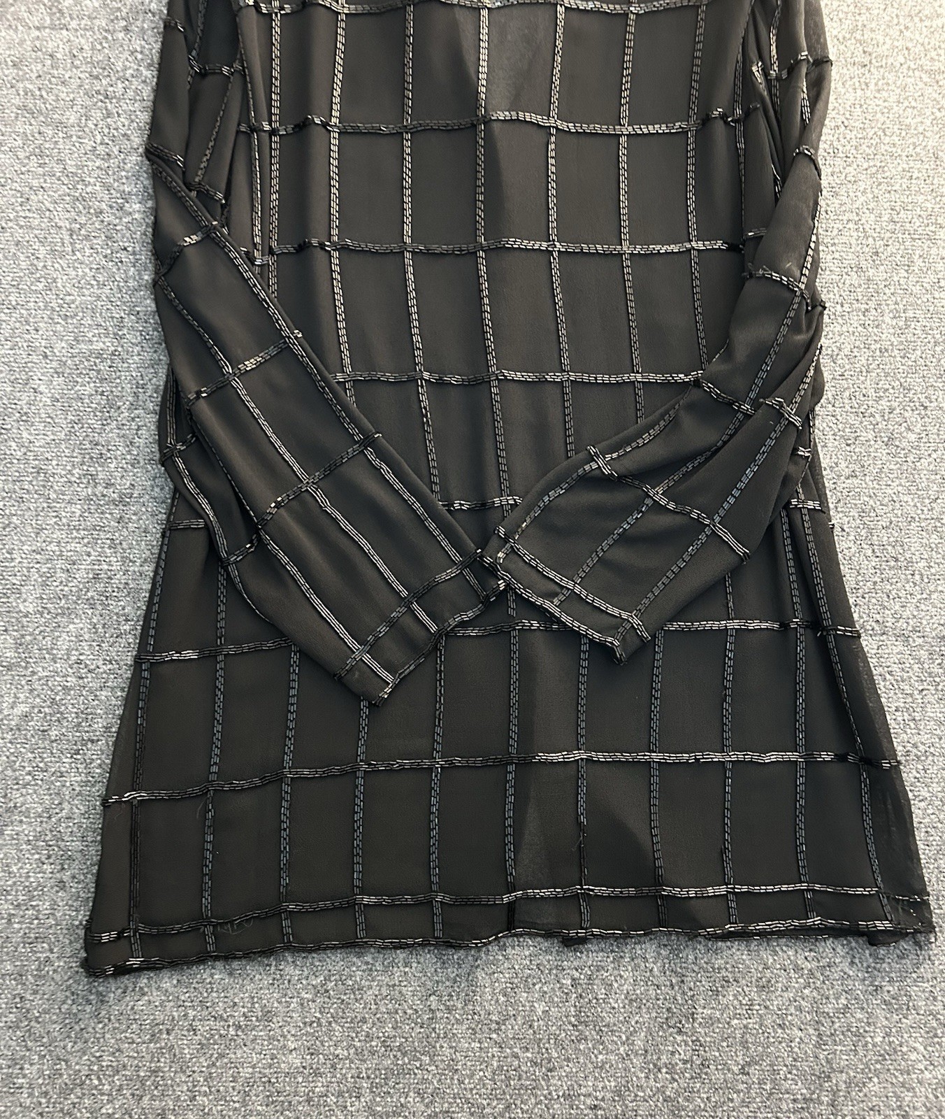 Vintage j Kara Black Sheer Long Sleeve Blouse Size 1X