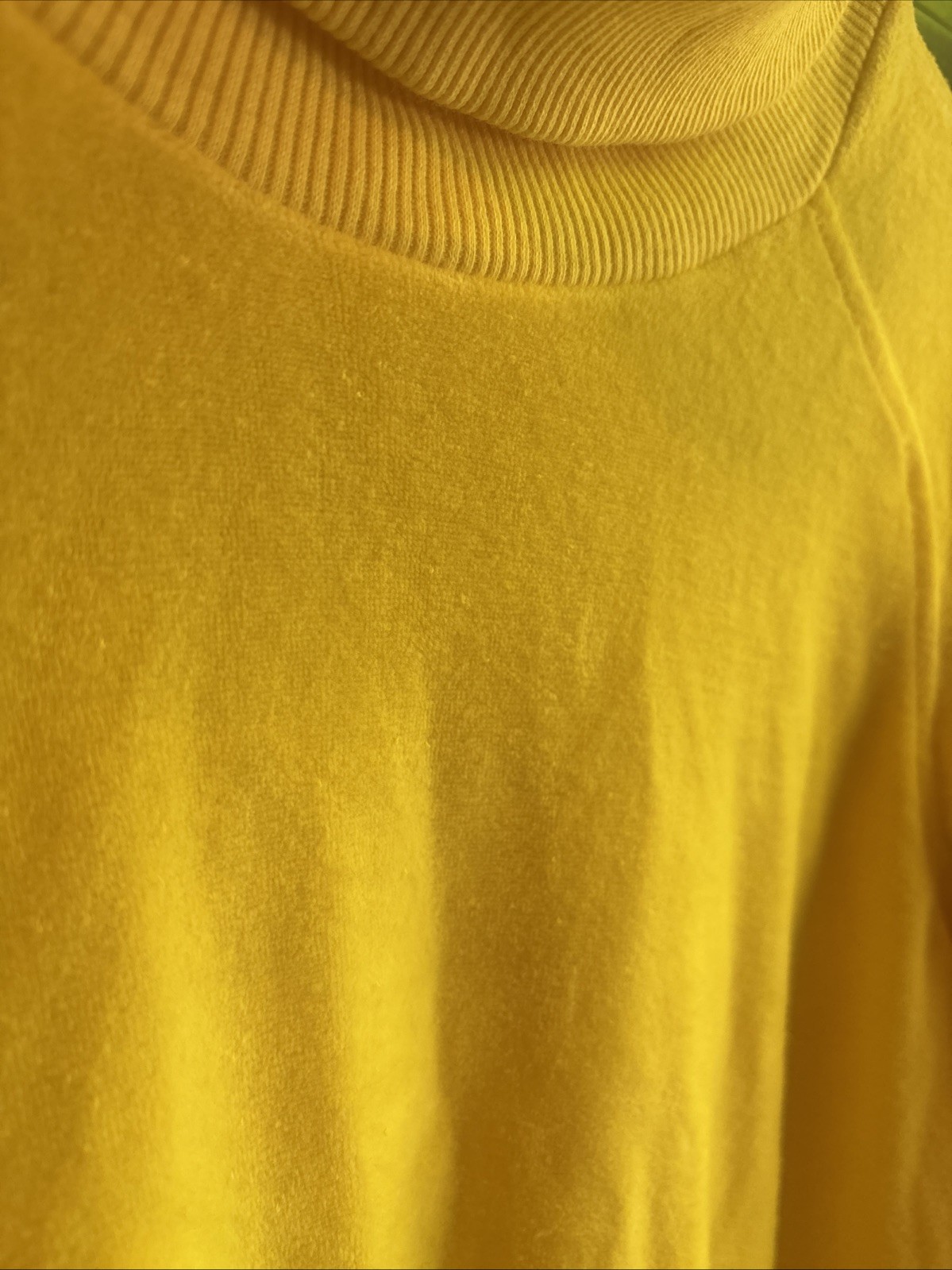 Vtg SKYR Skiwear Sportswear Womens M/L? Yellow Turtleneck Shirt Made USA Cotton