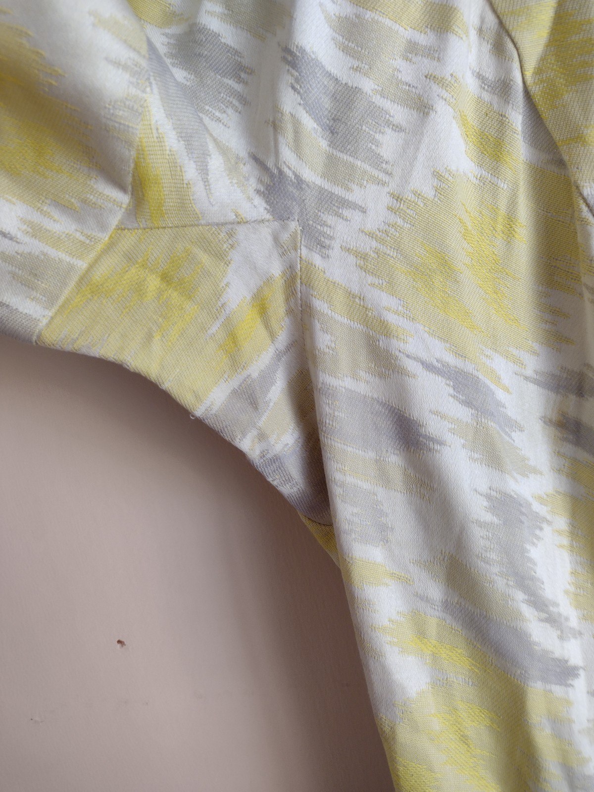 VTG Pat Premo Midi Dress Yellow Grey 50s 60s Cottage Full Skirt Mid Century MCM