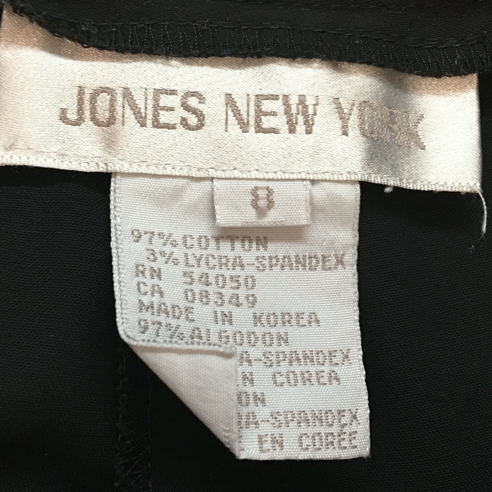 Vintage Jones New York Womens Stretch Regular Slacks Black Dress Pants Size 8