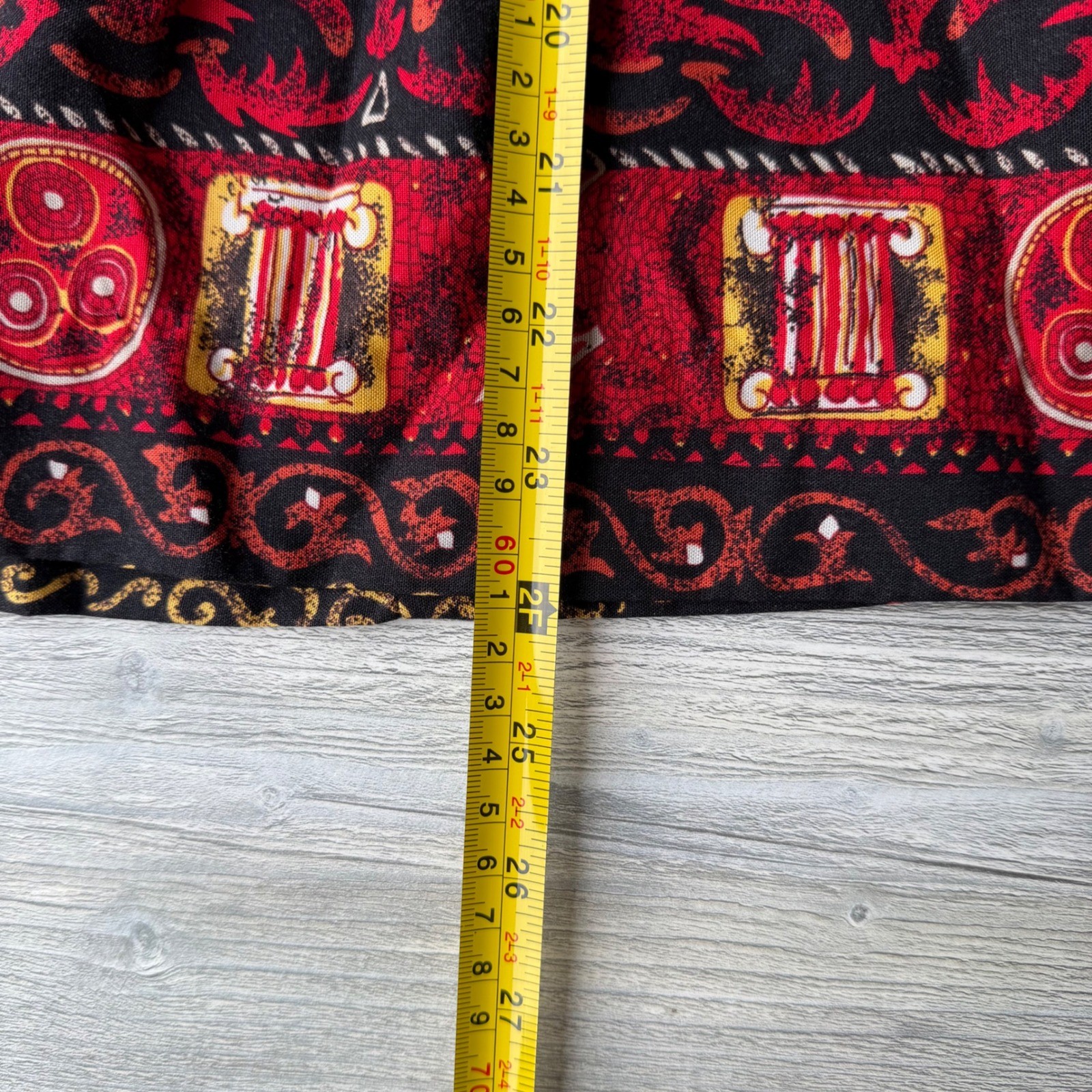 Worthington Vintage Red Black Paisley Midi Skirt Rayon Boho Dark Academia Petite