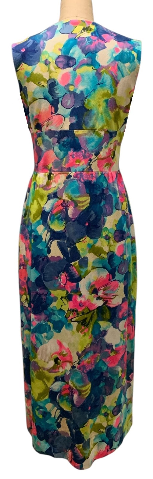 LIBERTY CIRCLE Vintage 60s Women’s Sleeveless Hawaiian Print Maxi Dress – Sz M
