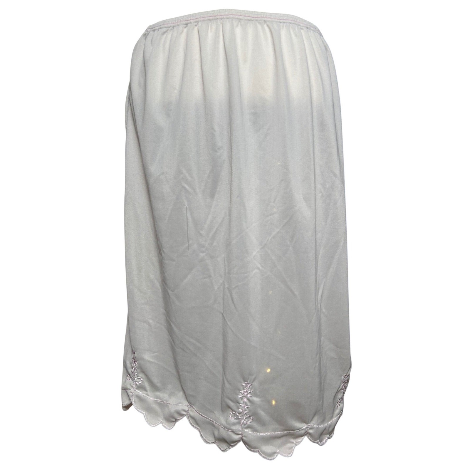 Vintage Scalloped Embroidered Half Slip Skirt Pale Pink Coquette Chic Romantic