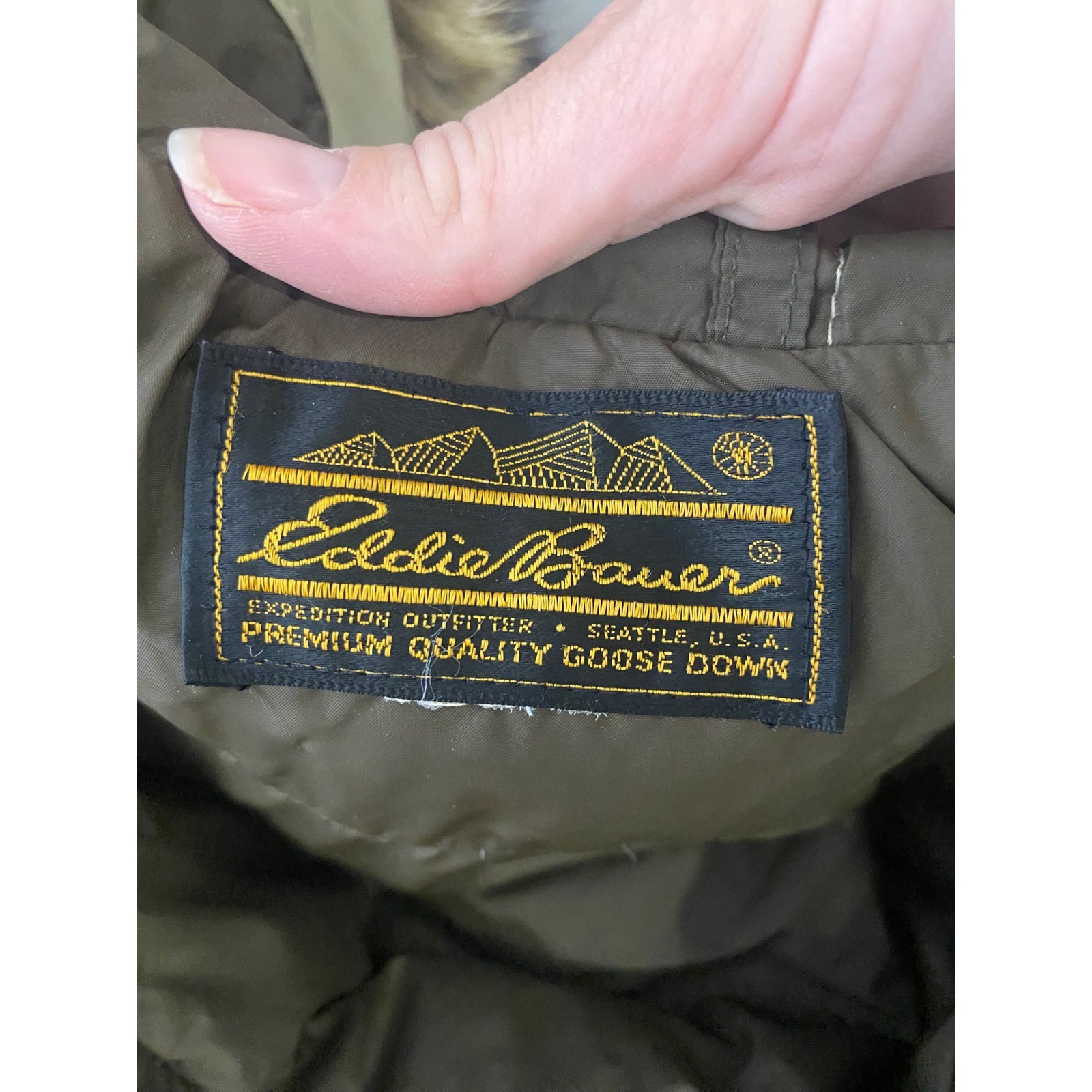 Vintage Eddie Bauer Expedition Outfitters Goose Down Down Parka Fur Trench Coat