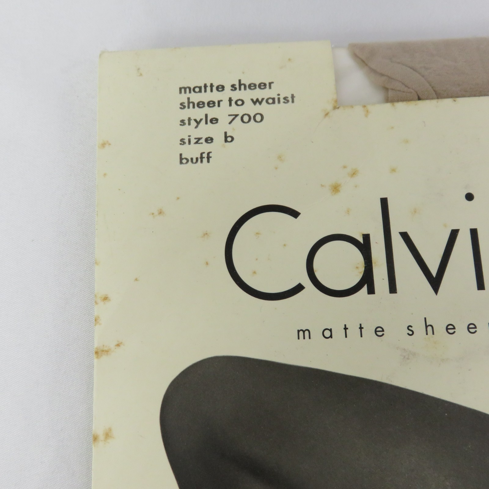 Vintage Calvin Klein Matte Sheer Pantyhose Size B Buff NOS Sheer to Waist