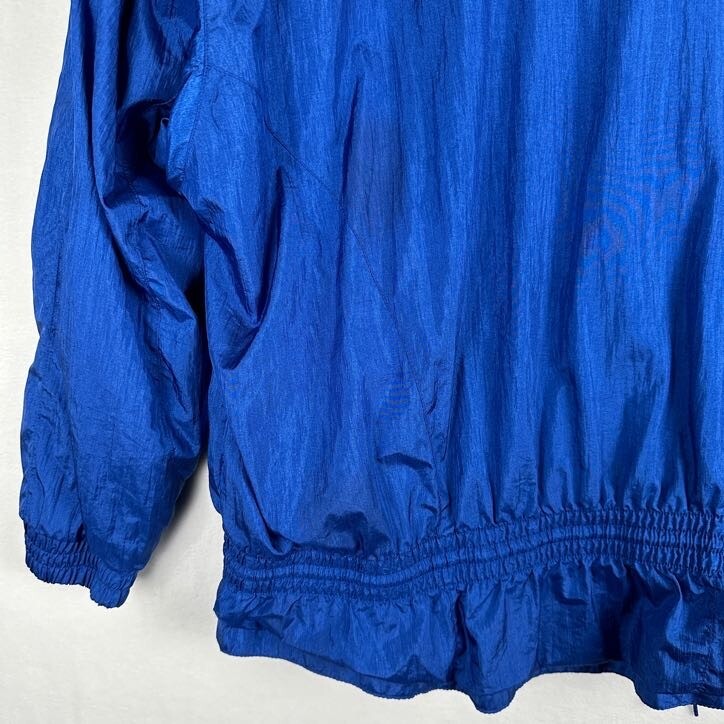 Women’s 1X Windbreaker 90s Silvercord II Blue Purple Retro Full Zip Jacket Vtg