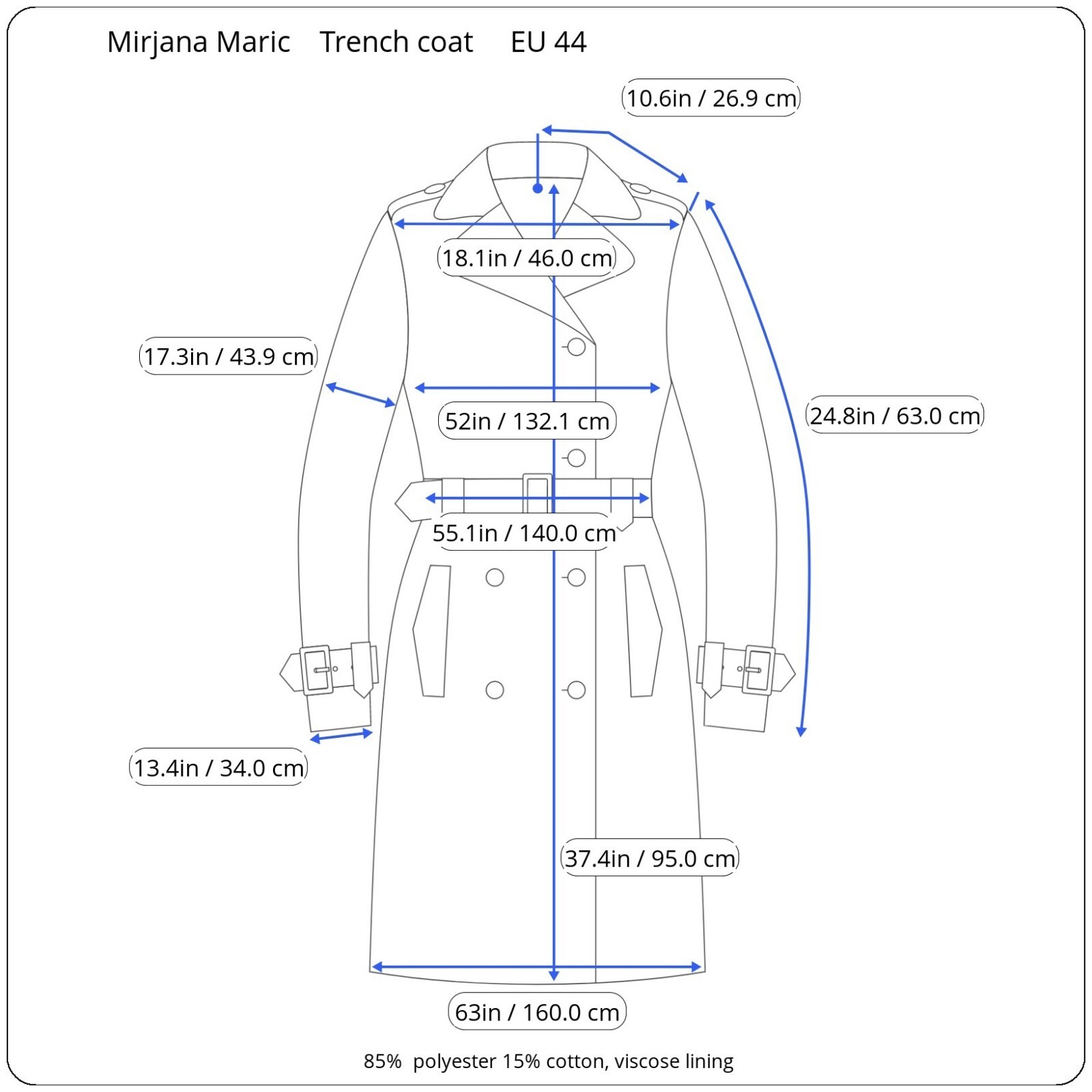 Women’s 80s belted Trench Coat by Mirjana Maric | Eggplant hued | Size EU 44