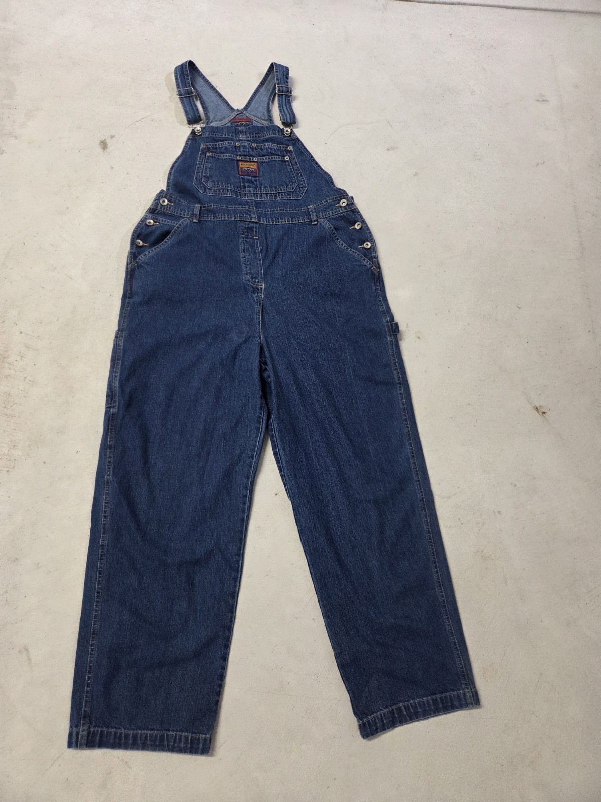 VTG 90s No Excuses Womens Size XL Denim Blue Jean Bib Overalls Cargo Carpenter