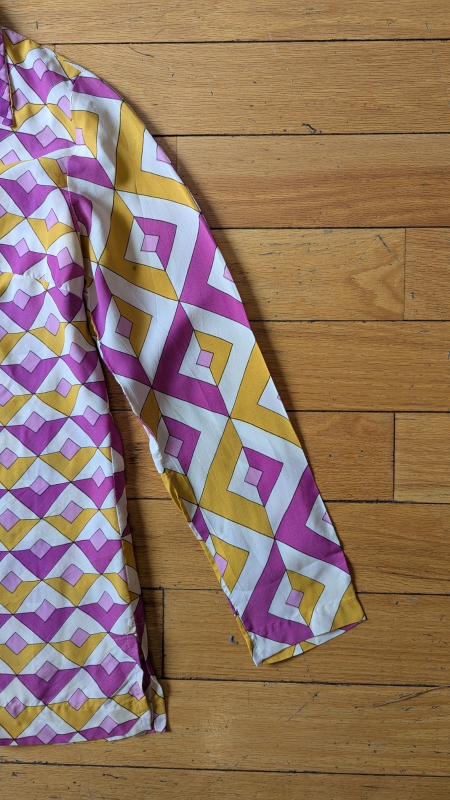 ​Vintage 70s Alex Colman California Collar Button Down Shirt Geometric Print