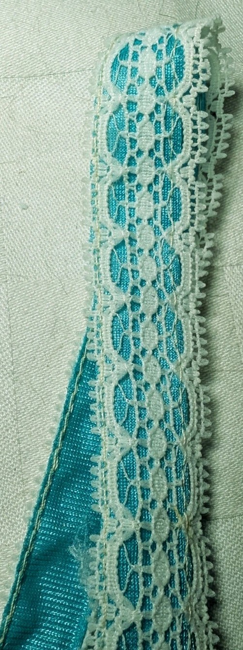 UNDERCOVER WEAR Turquoise White Lace Trim Sexy Maxi Nightgown Women’s Small VTG
