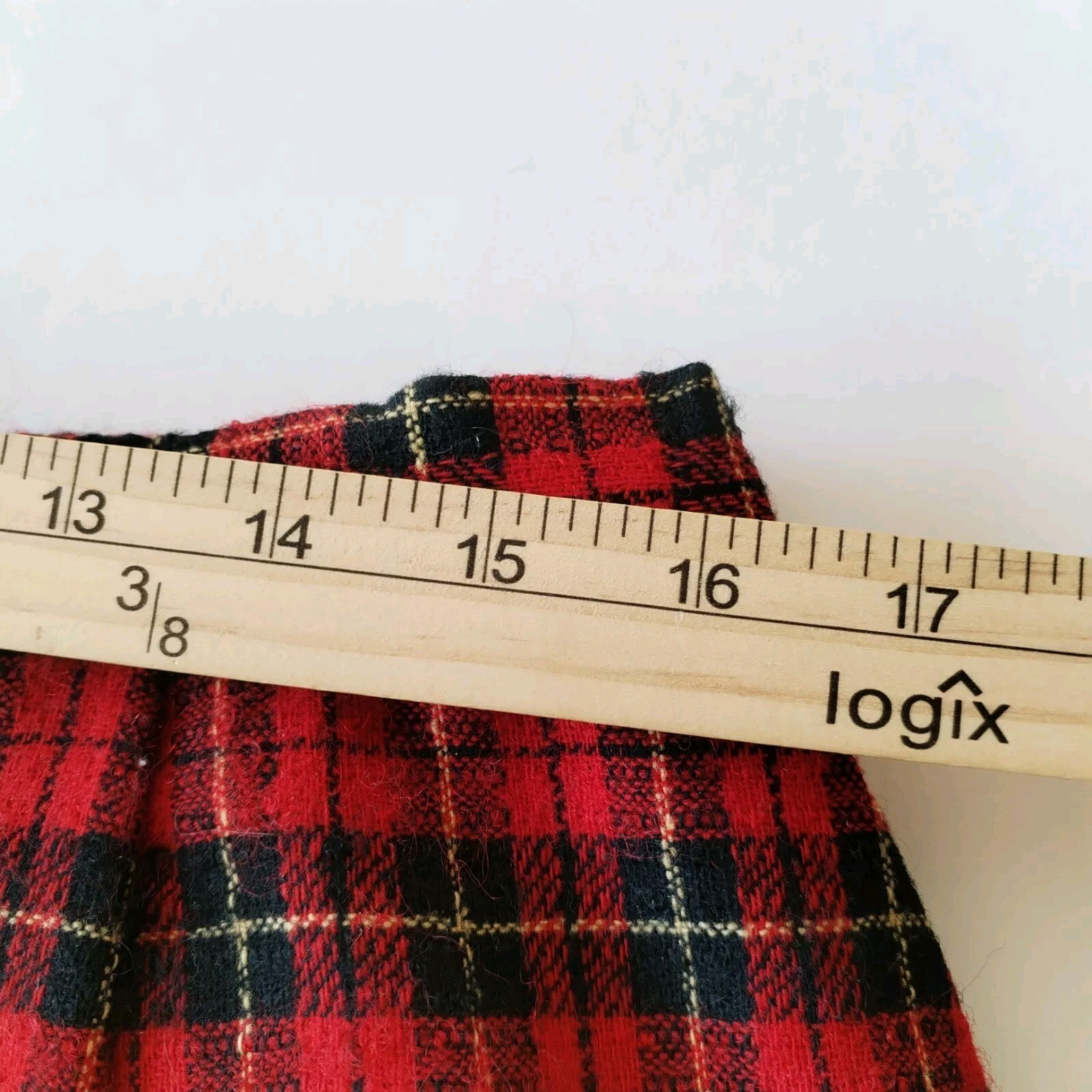 Vintage Pendleton Skirt Size 16 Red Tartan Plaid Wool Knee Length Dark Academia