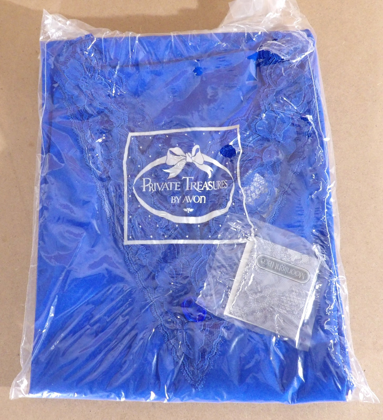 Vintage Avon Private Treasures Lacy Nightshirt Sapphire Blue X-Large 36-44 NEW