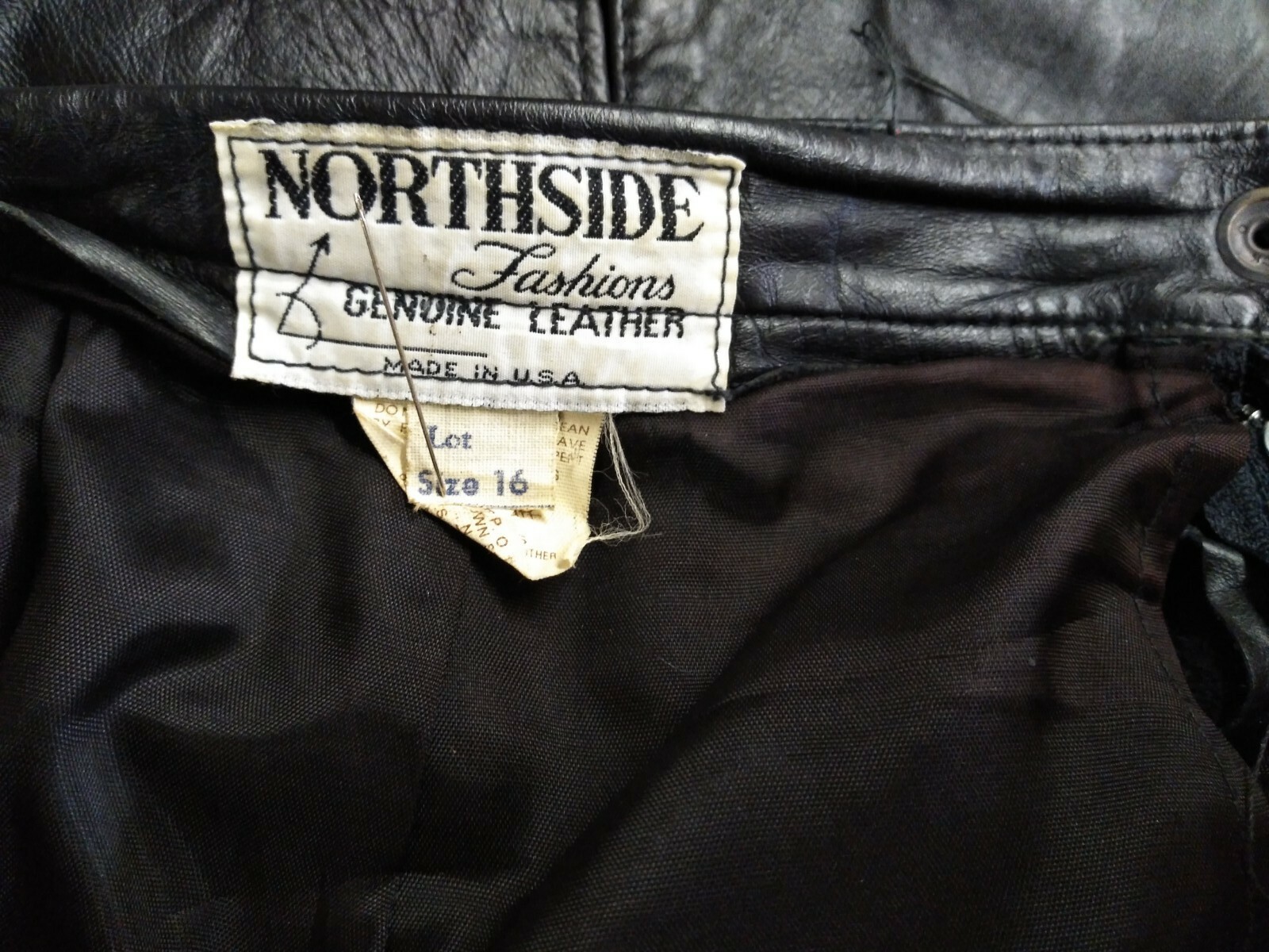 Vintage Northside Fashion Genuine Leather Skirt (Size: 16)