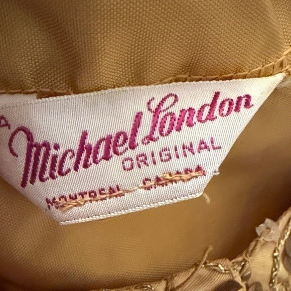 Michael London Original Vintage Gold Sequin Wavy Sleeveless Top Montreal Made
