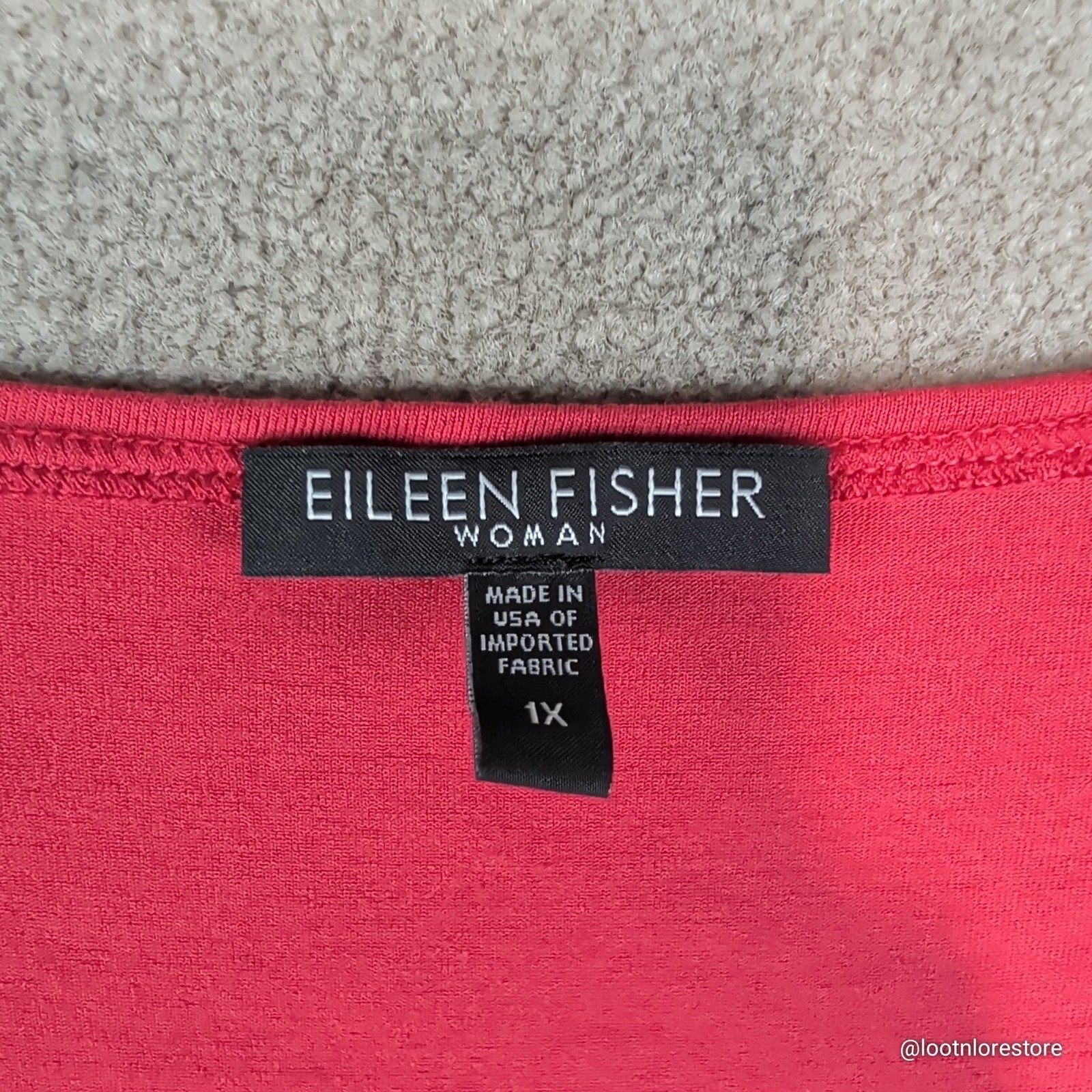 Eileen Fisher Vintage Red Minimalist Stretch Tank Top 1X Casual Office Layering