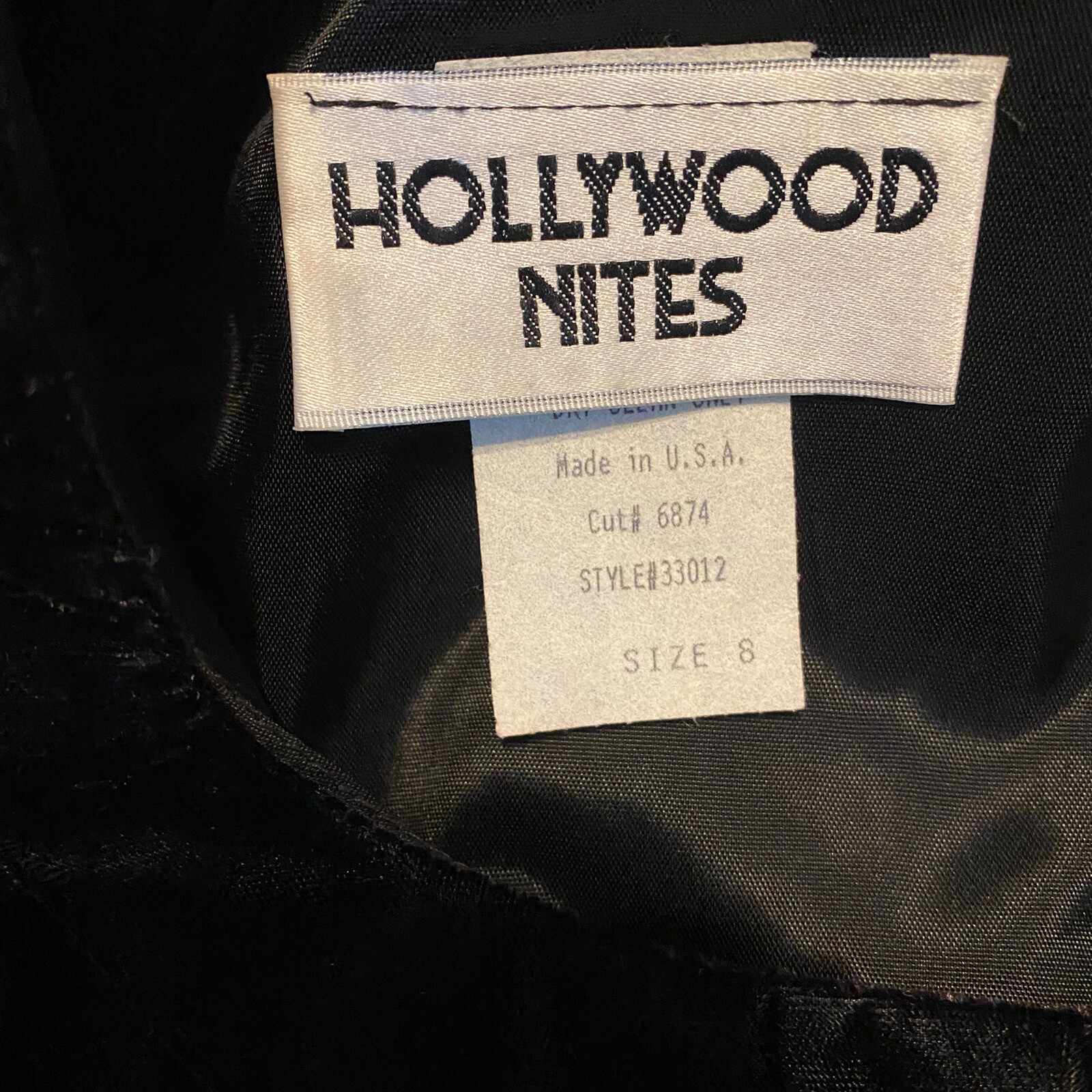 Hollywood Nites Women’s Vintage Brown Velvet Dress Size 8 New Old Stock Tags