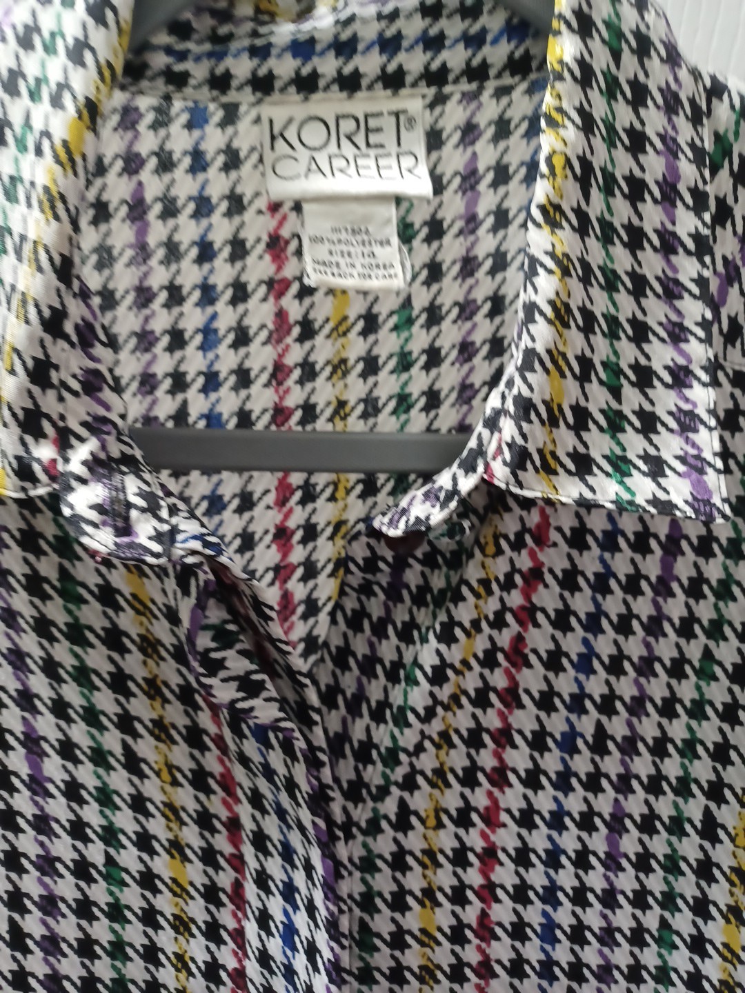 KORET Houndstooth. Size 14 Red & Green For CHRISTMAS Along W/ Black& White .