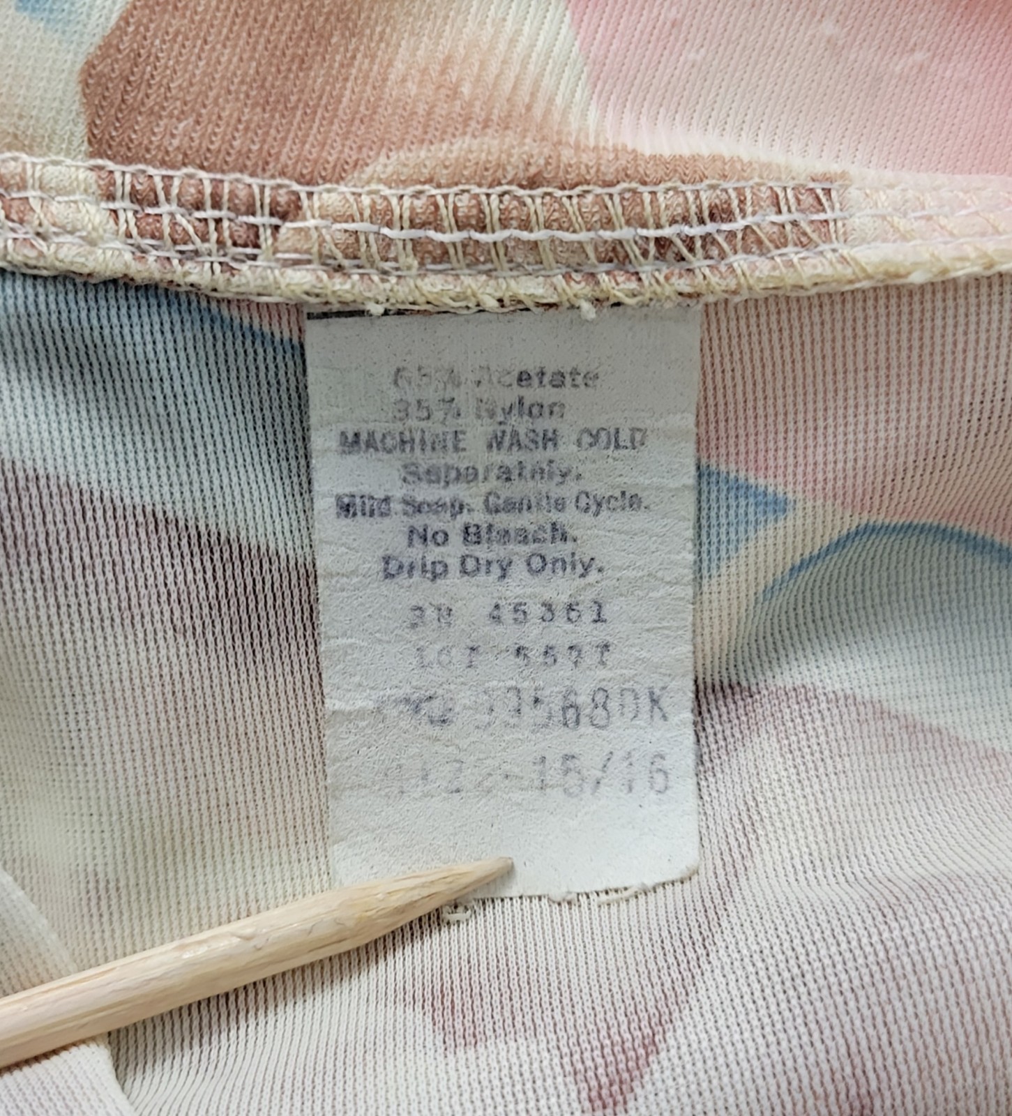 Vintage Shell & Button Down Top Set in Pastel Pink/Blue/Cream/Tan Size 15/16