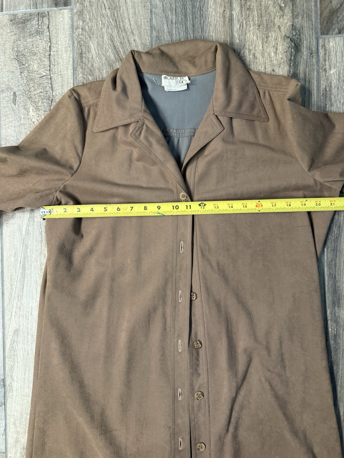Vintage 70’s Wilroy Traveller by Brownstone Studio Brown Button Up Dress Coat L