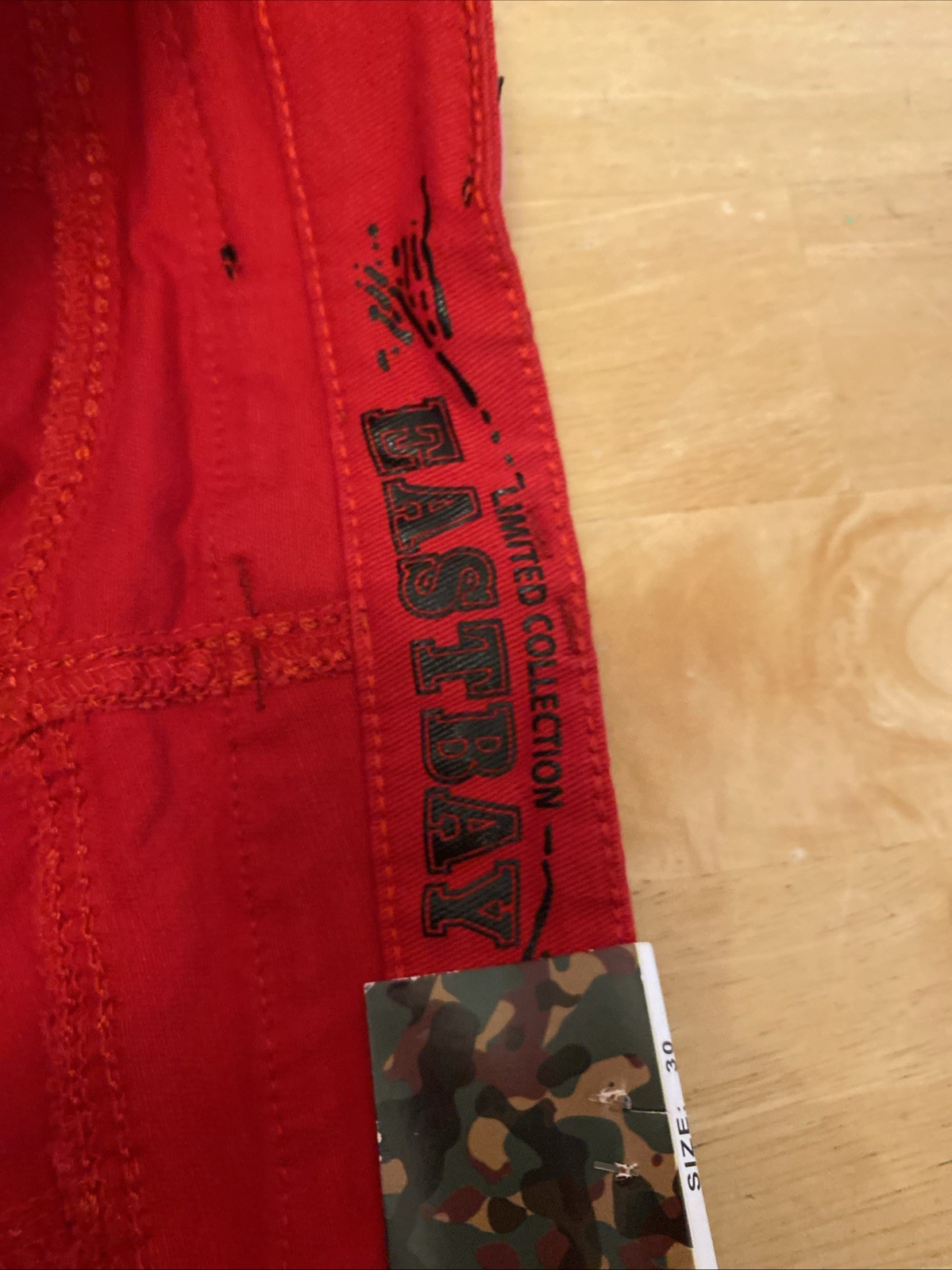 Vintage Eastbay Denim Jeans Pants NOS NWT Red Size 30