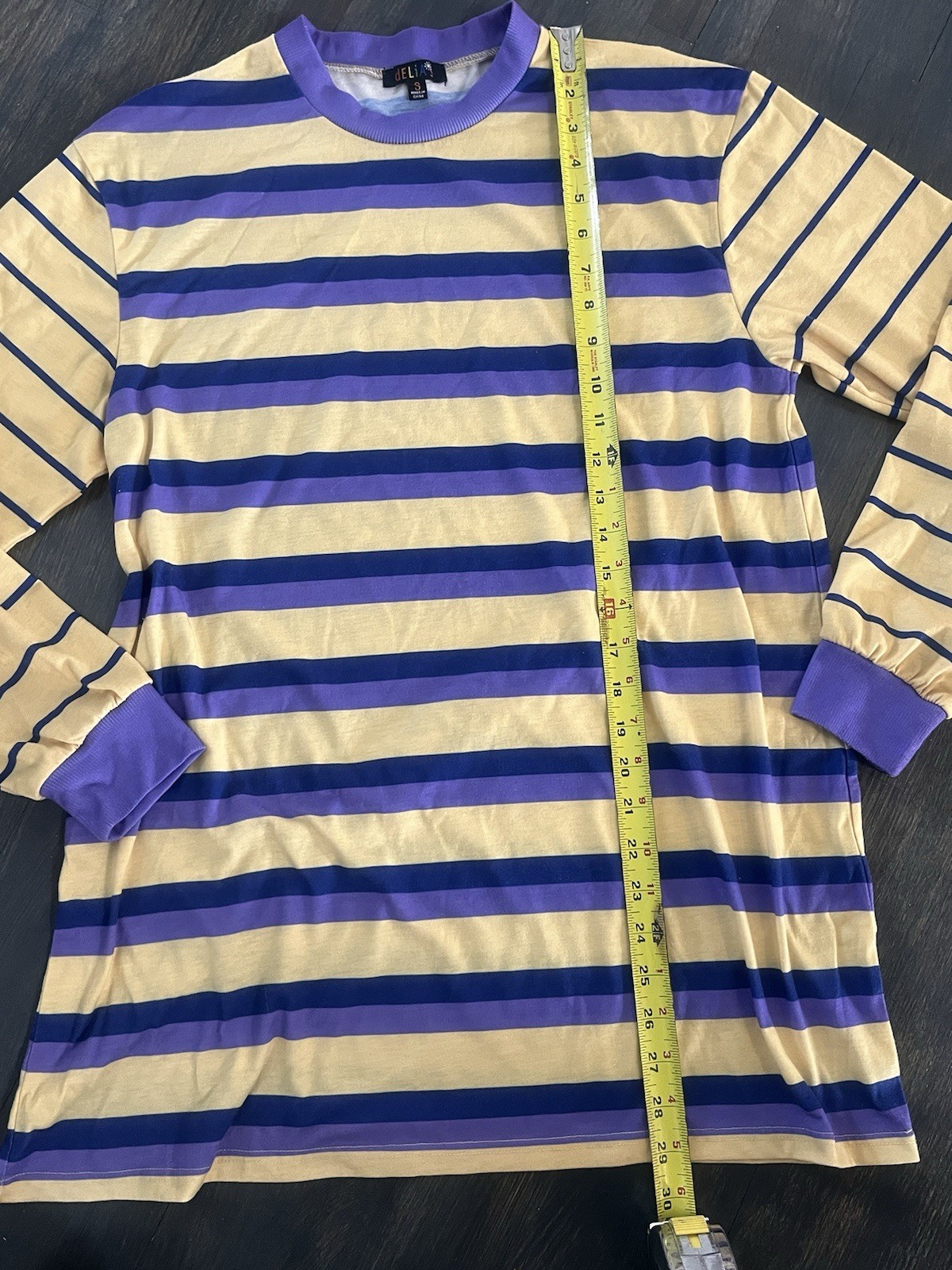 Y2K Vintage dELiA*s Striped Long Sleeve Tunic Women’s Small Purple Yellow