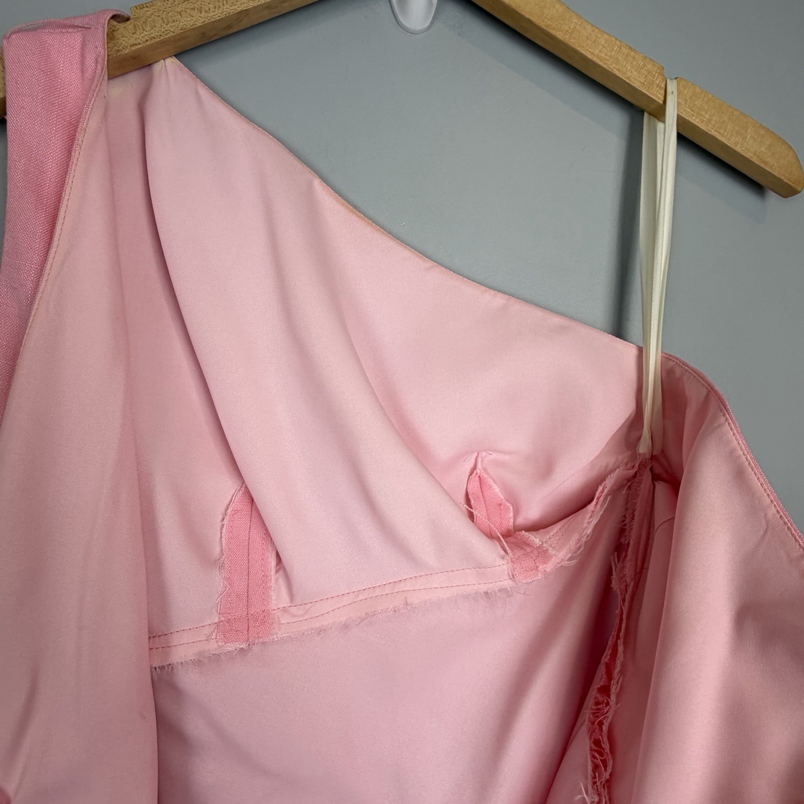 Priscilla of Boston Pink Gown Womens Size XS Single Shoulder Mid Century Vtg