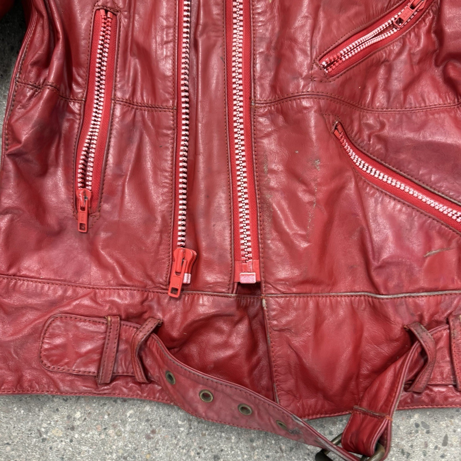 Vintage Leather Jacket Wilsons Red Leather Size 40