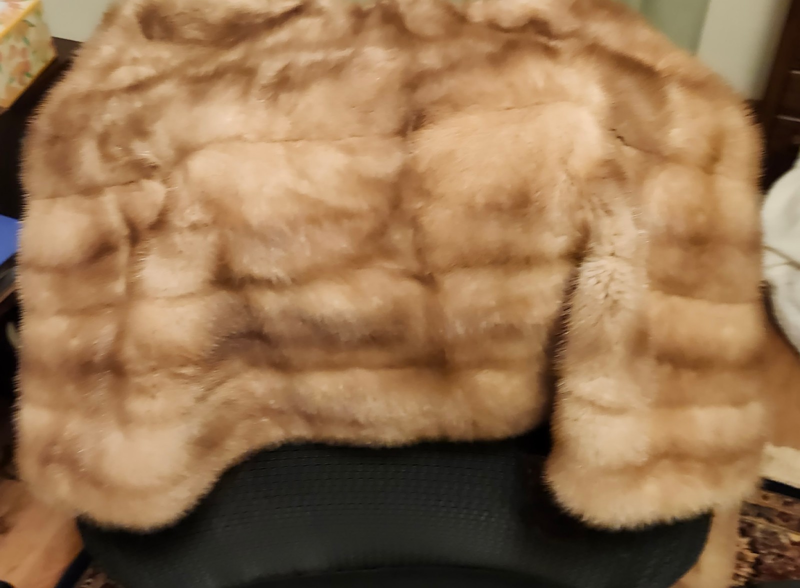 Vintage Autumn Haze Emba Mink Coat Portrait Collar Mid Century Fur Wrap