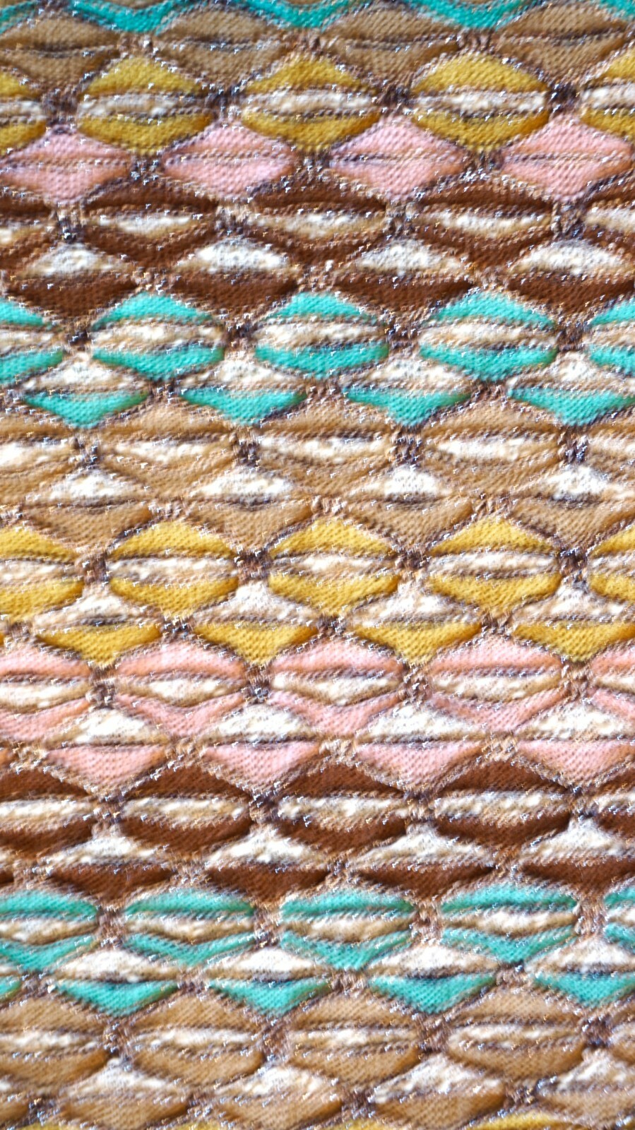 Vtg 70s MISSONI Multicolor Metallic Stretch LS Top w/Zigzag Hem – Sz S/40