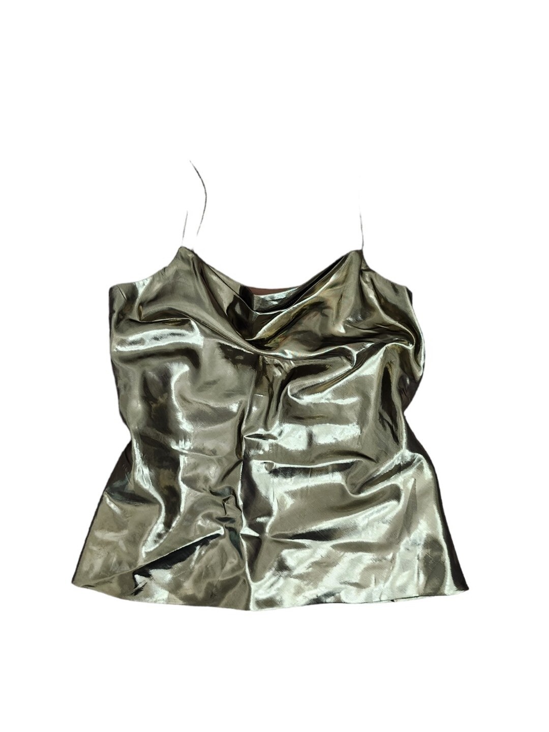 Vintage 80s Carlisle Gold Lame Disco spaghetti strap top 8