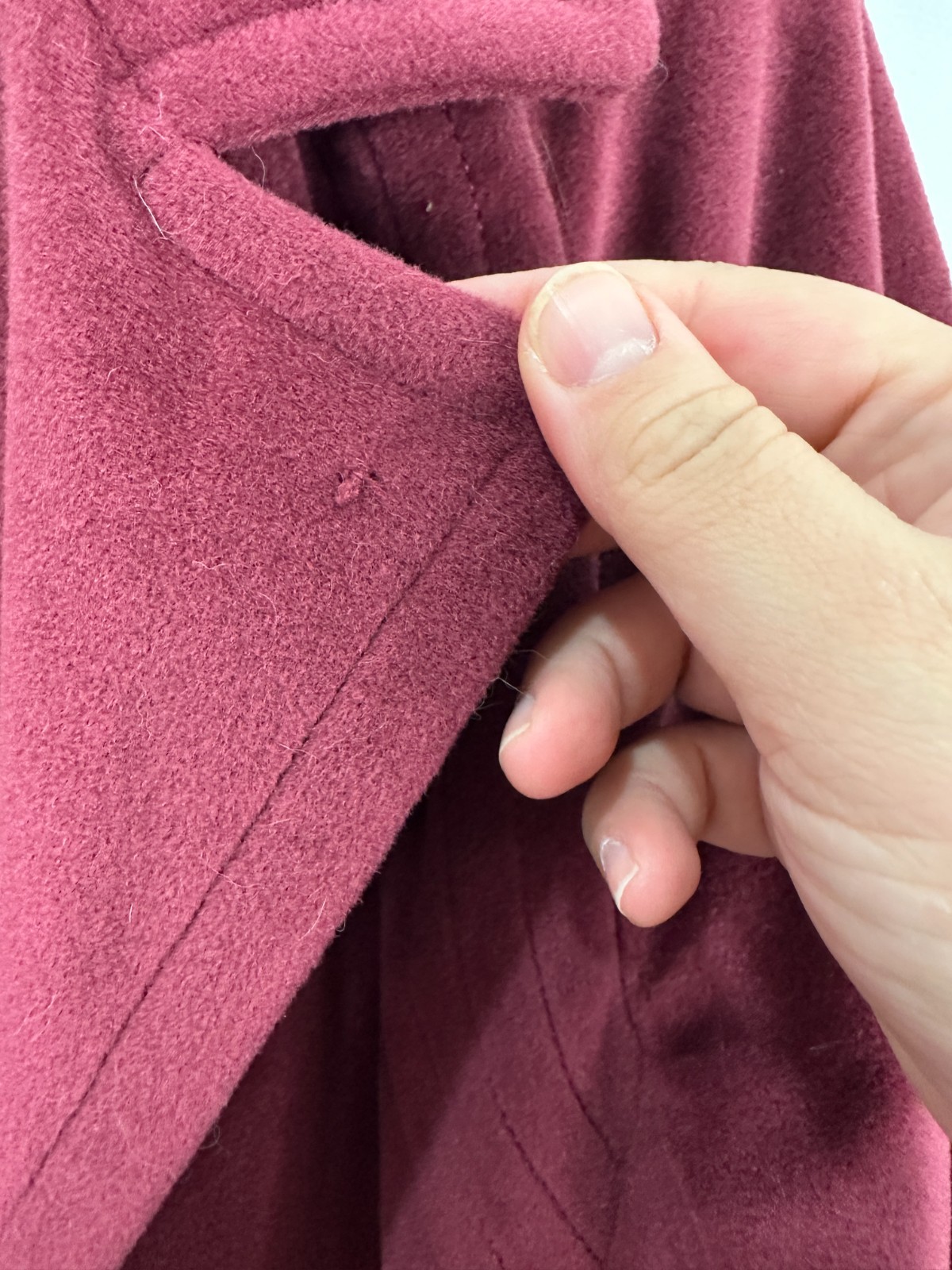 Lorendale Vtg Wrap Coat Womens M Burgundy Faux Suede Belted Long Trench Jacket